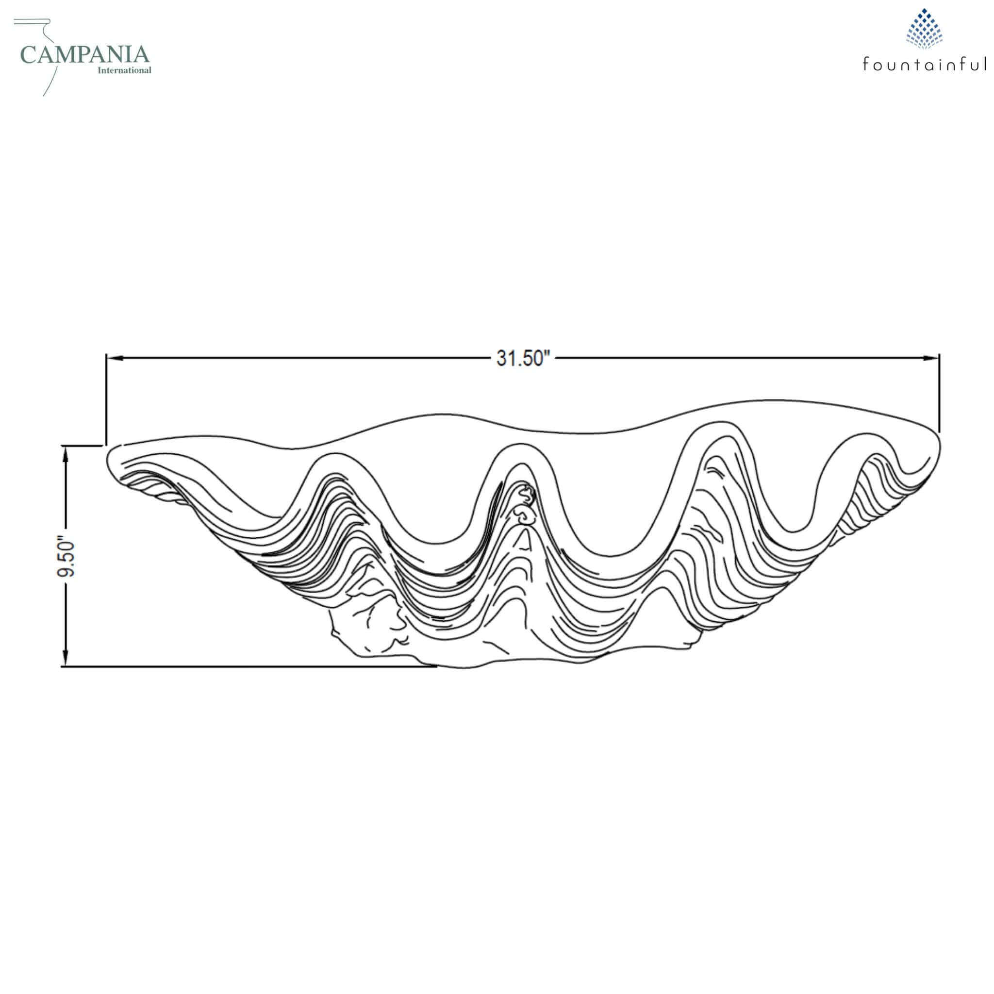 South Seas Large Concrete Shell Planter - Campania #W106