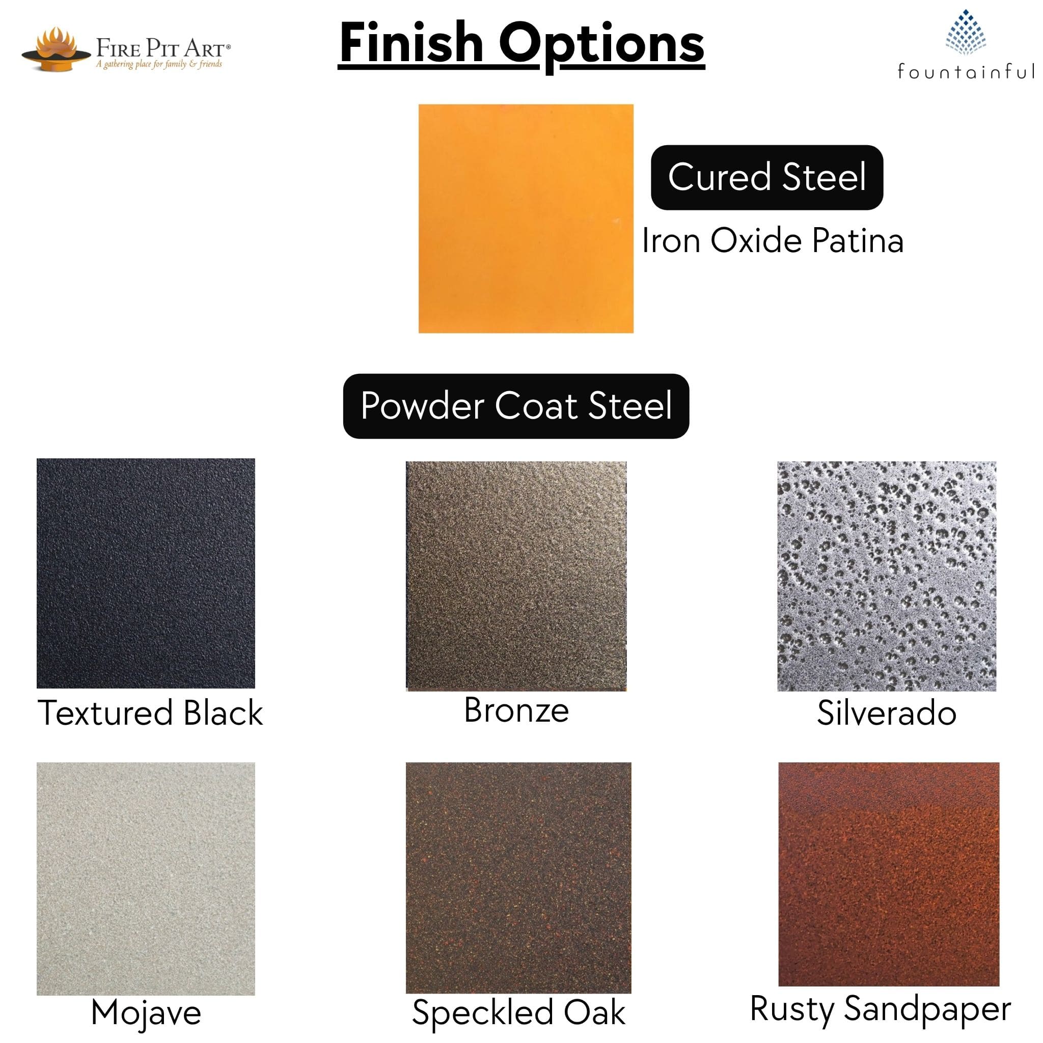 Mountain Vista Gas Fire Pit in Steel - Fire Pit Art