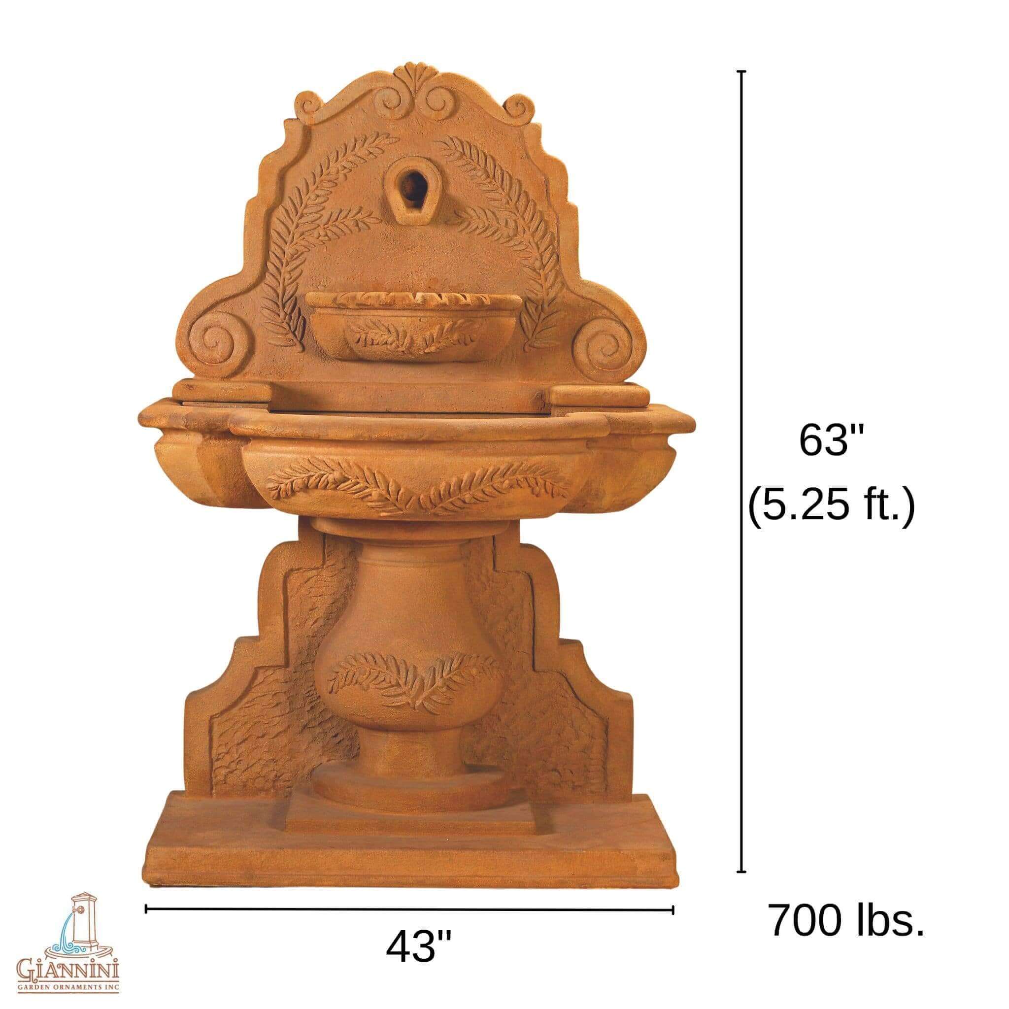 Olive Grove Concrete Wall Fountain - Giannini #1406