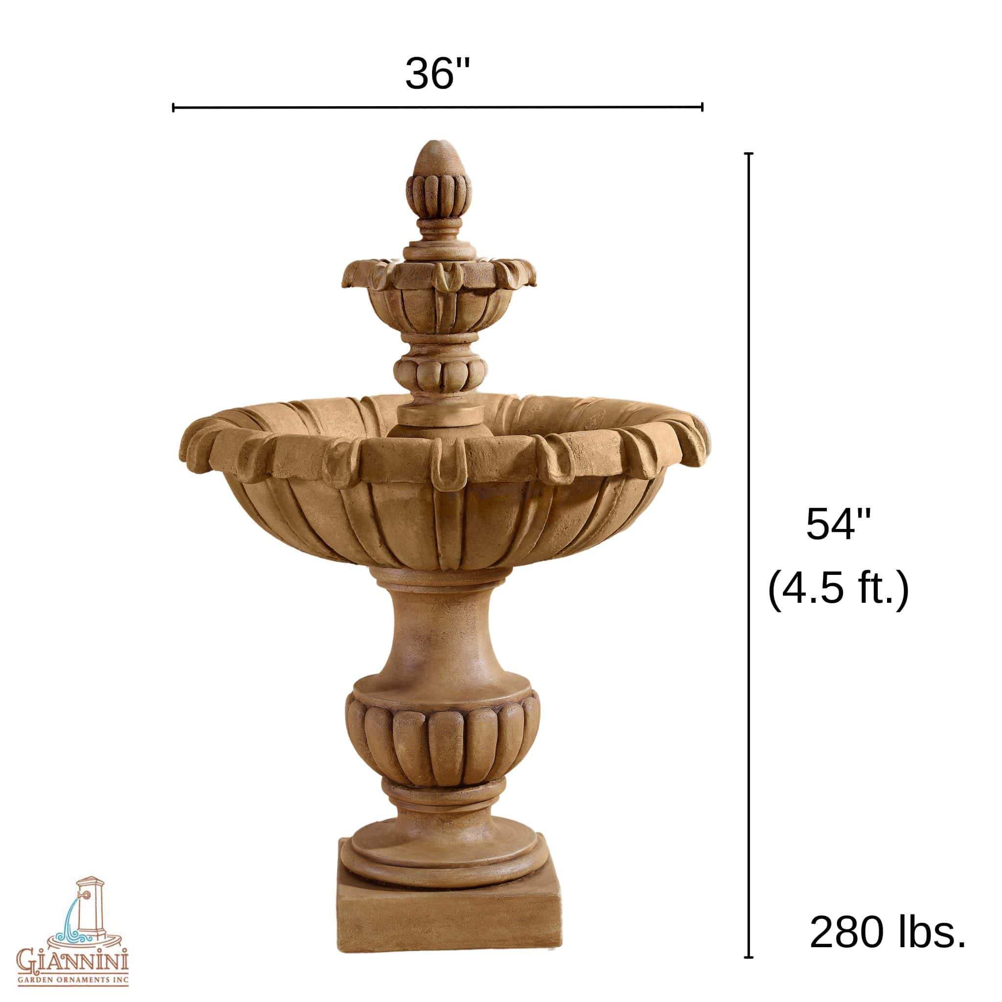 Petite Grand Chateau 2-Tier Concrete Fountain - Giannini #1695