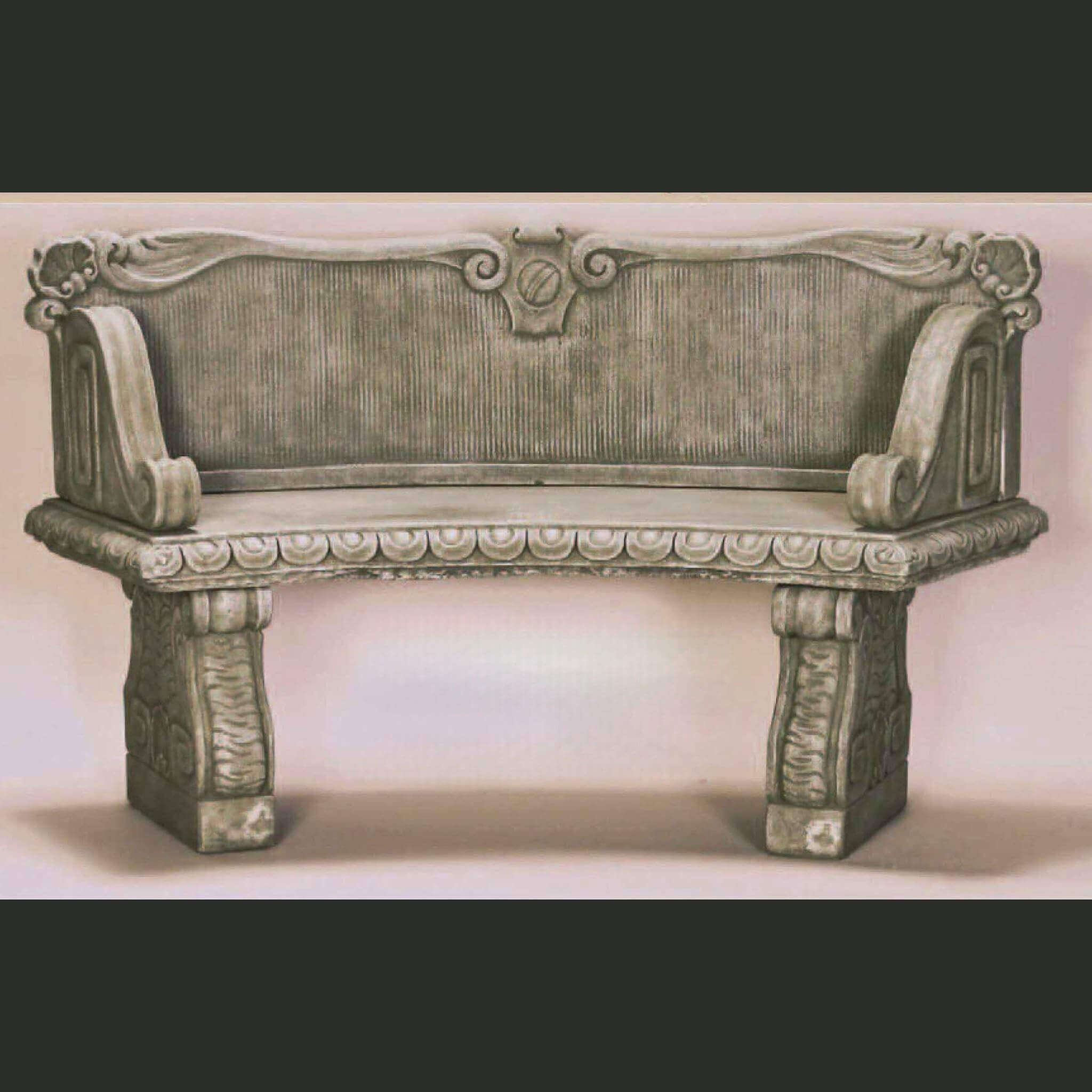 Palladio Curved Concrete Garden Bench - Giannini #559