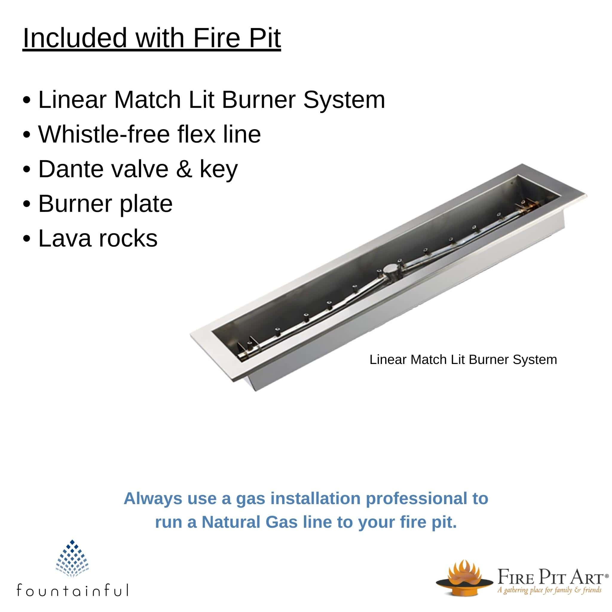 Linear Series Gas Fire Pit in Steel - Fire Pit Art