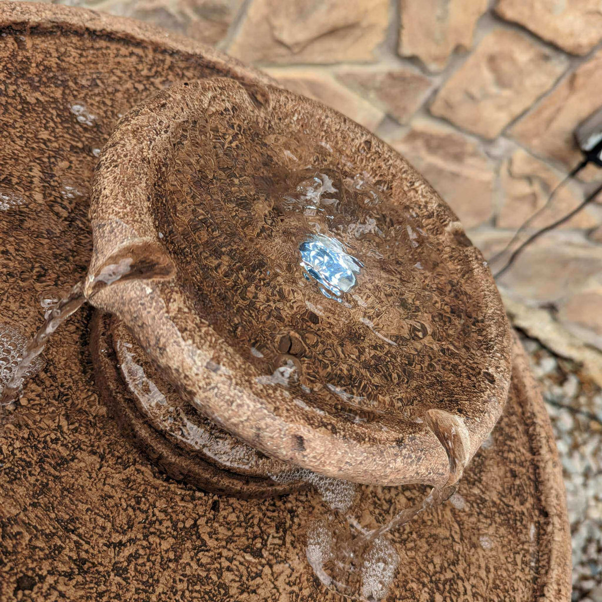Chelsea 2-Tier Concrete Fountain w/Lights - Massarellis #3708