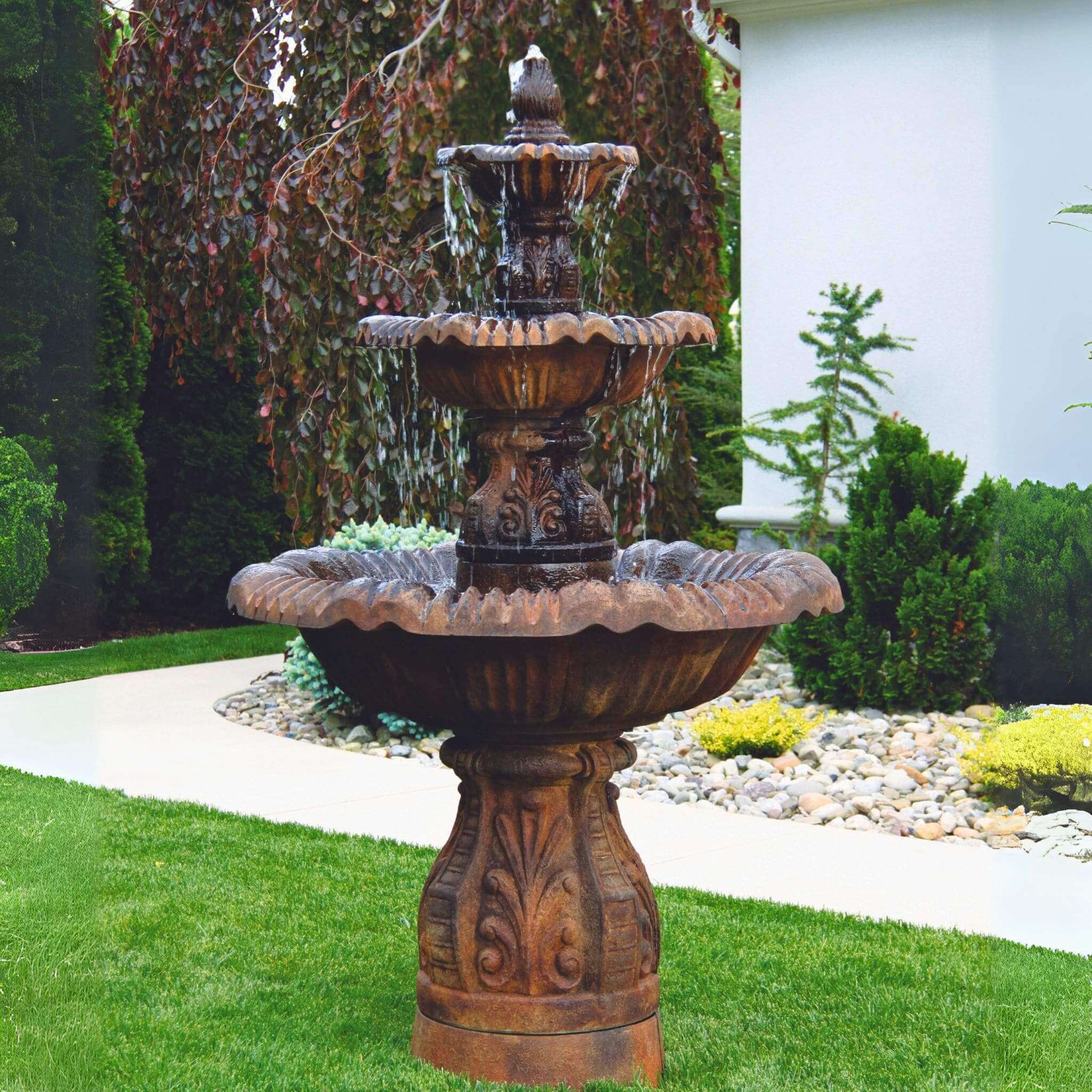 Calabria 3-Tier Concrete Fountain - Massarellis #3767