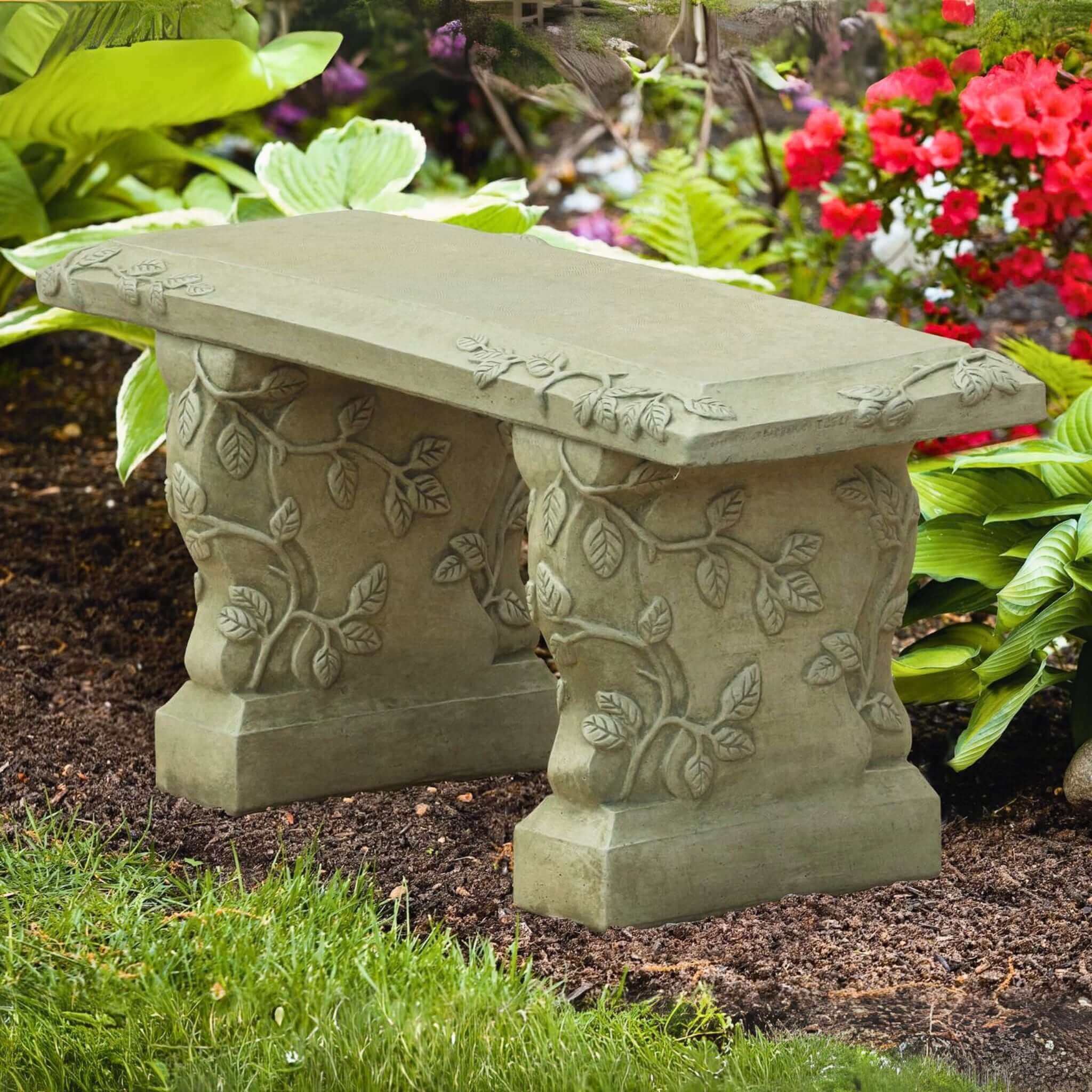 Vine Concrete Garden Bench - Massarellis #4175