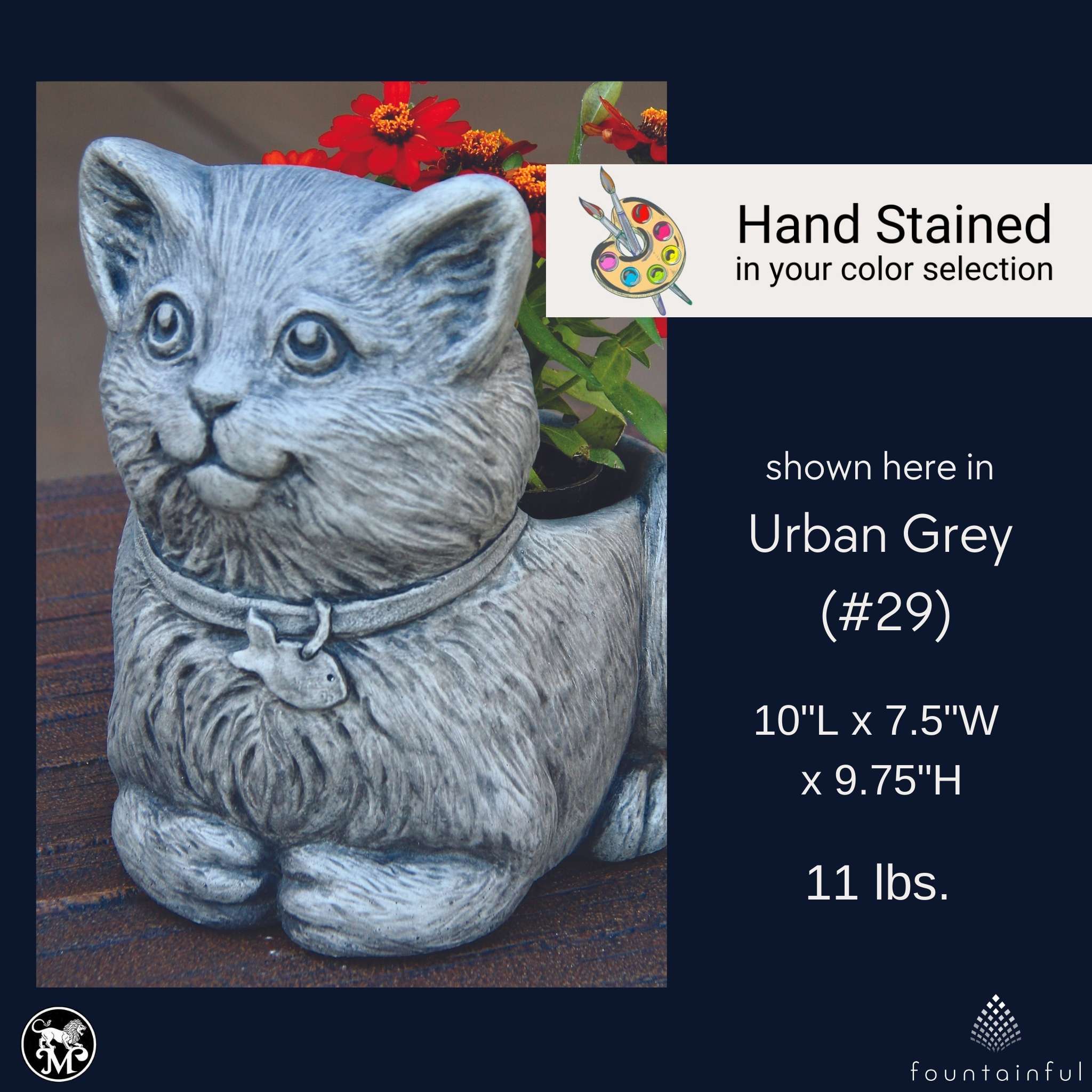 Mittens The Kitten Concrete Planter - Massarellis #6097