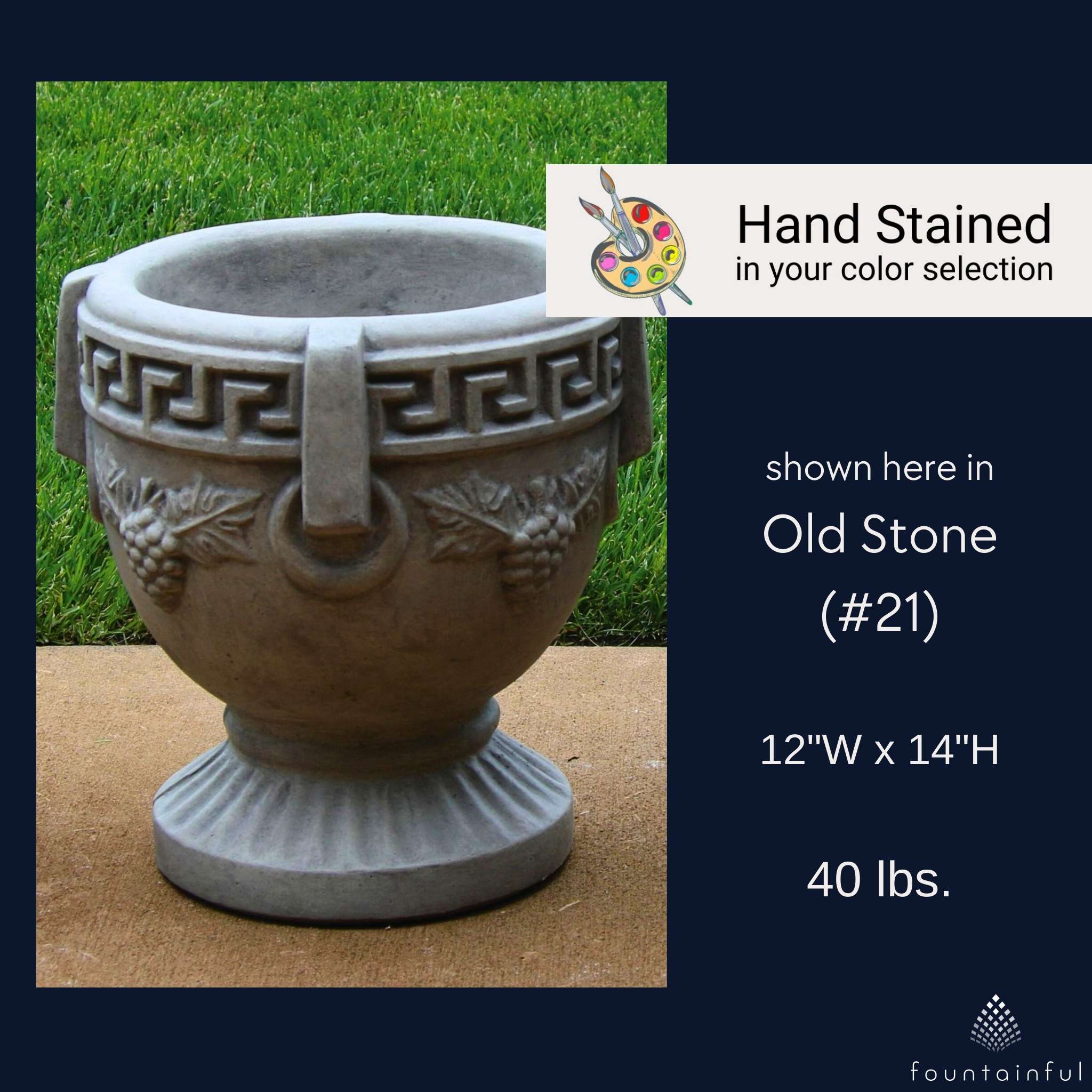 Medium Grecian Urn Concrete Planter - Massarellis #6170