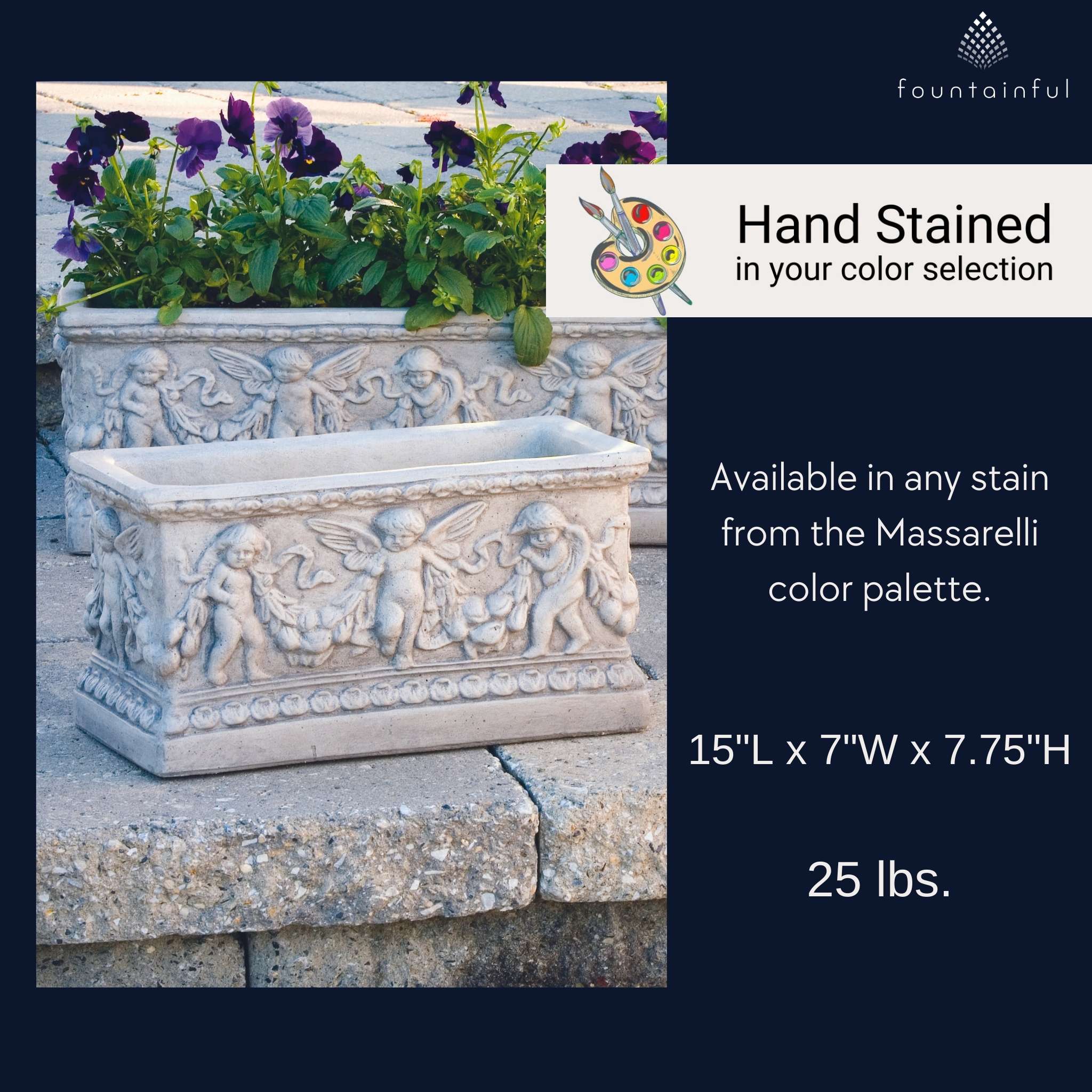 Angel Box Small Concrete Planter - Massarellis #6380