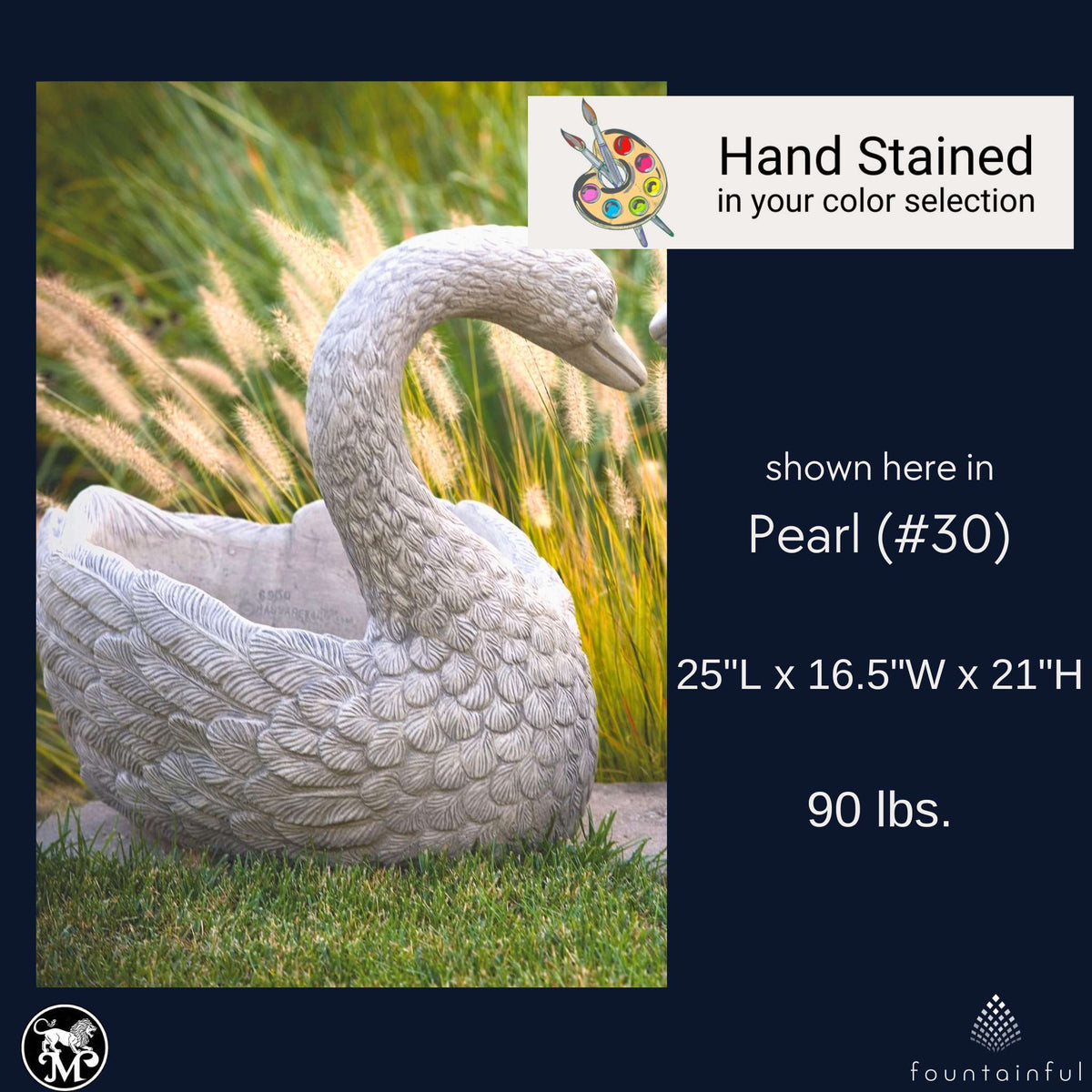 Heart Swans Concrete Planters - Massarellis
