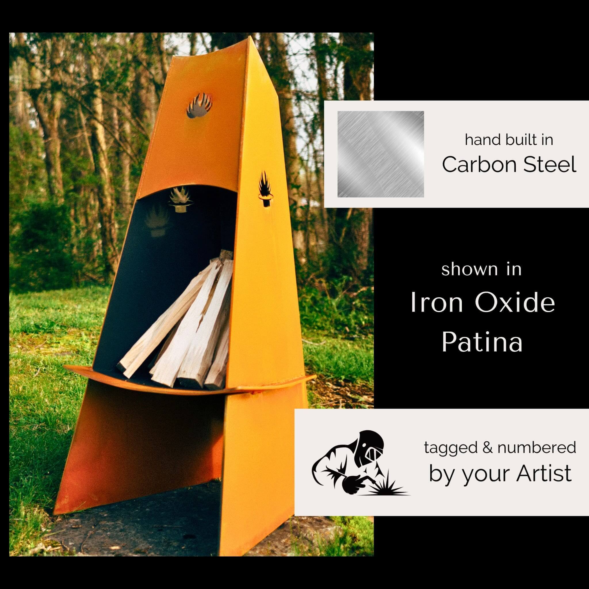 Vesuvius Wood Burning Fire Pit in Steel - Fire Pit Art