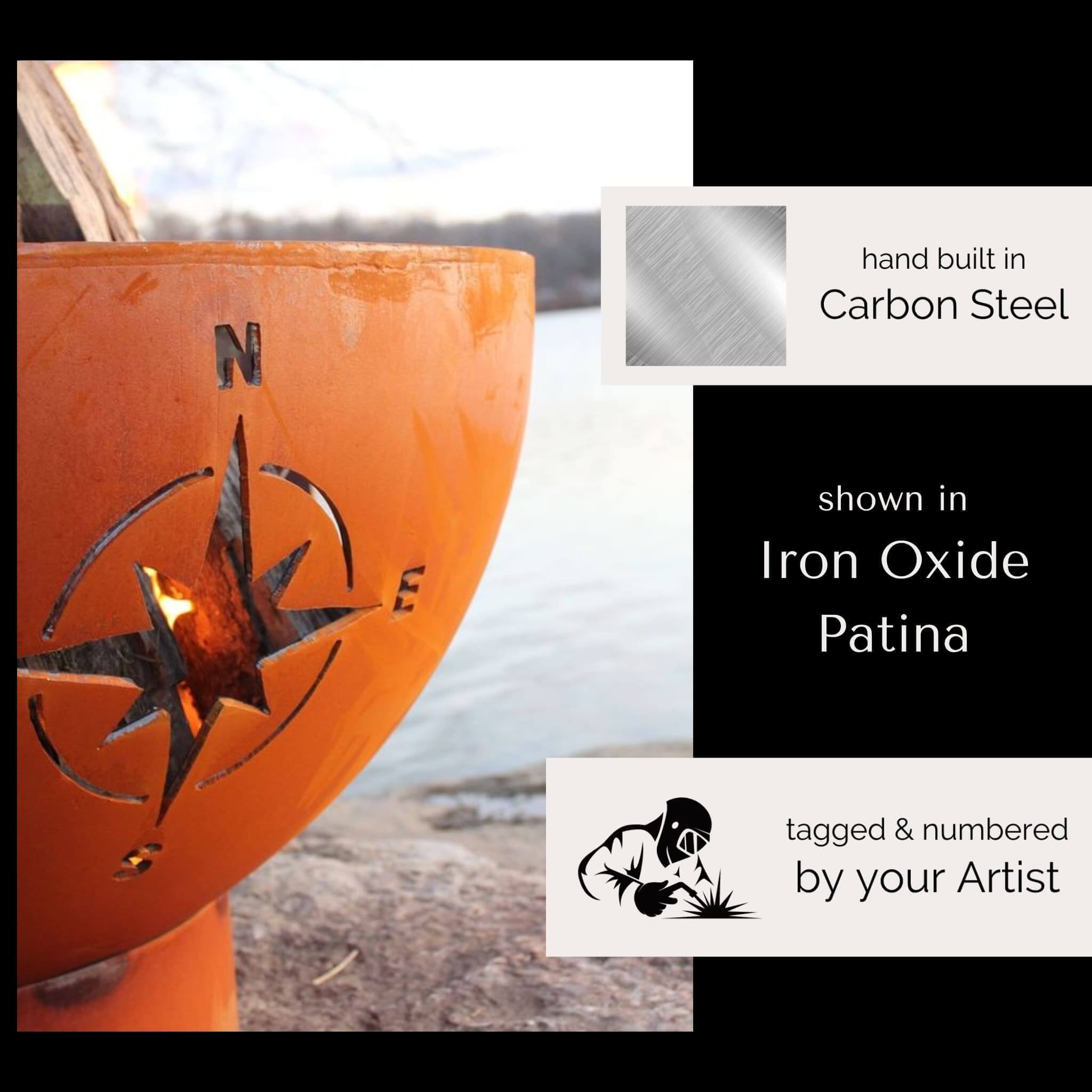 Navigator Gas Fire Pit in Steel - Fire Pit Art