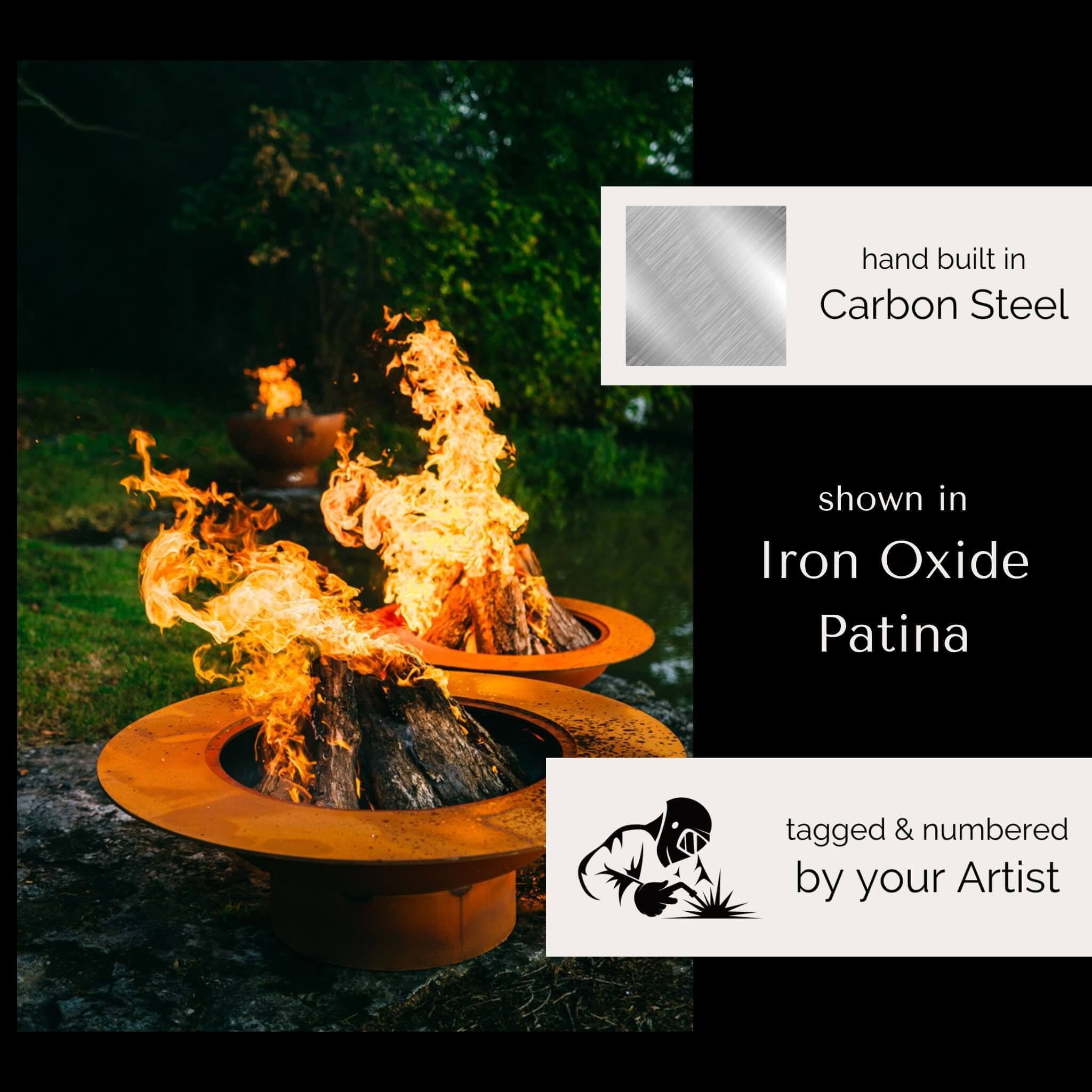 Magnum Gas Fire Pit in Steel - Fire Pit Art