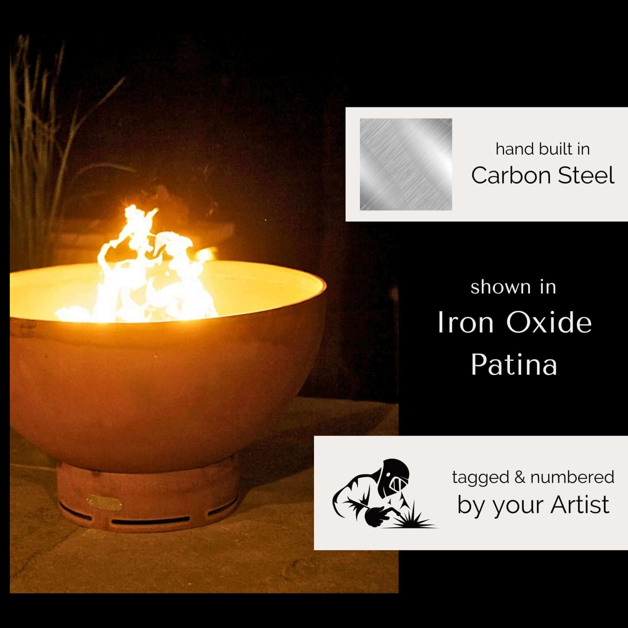 Crater Gas Fire Pit in Steel - Fire Pit Art