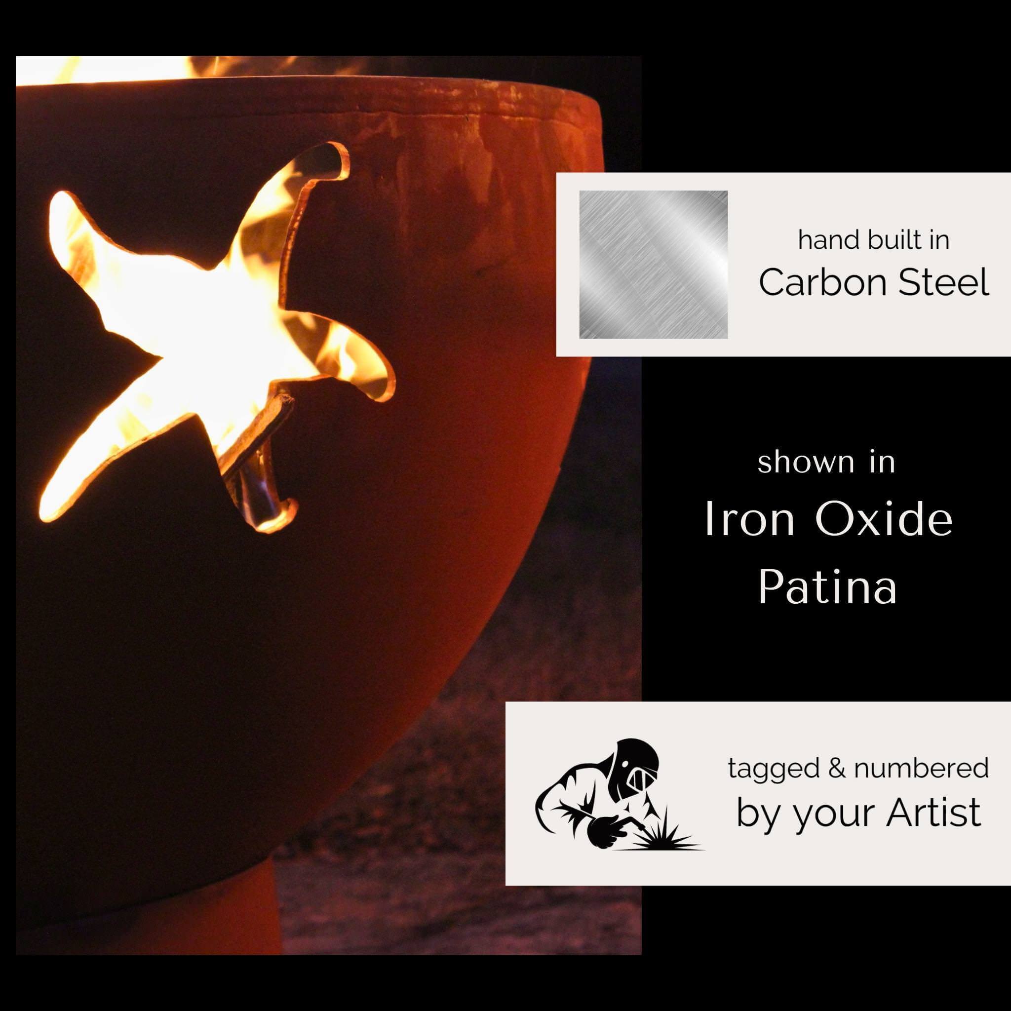 Sea Creatures Wood Burning Fire Pit in Steel - Fire Pit Art