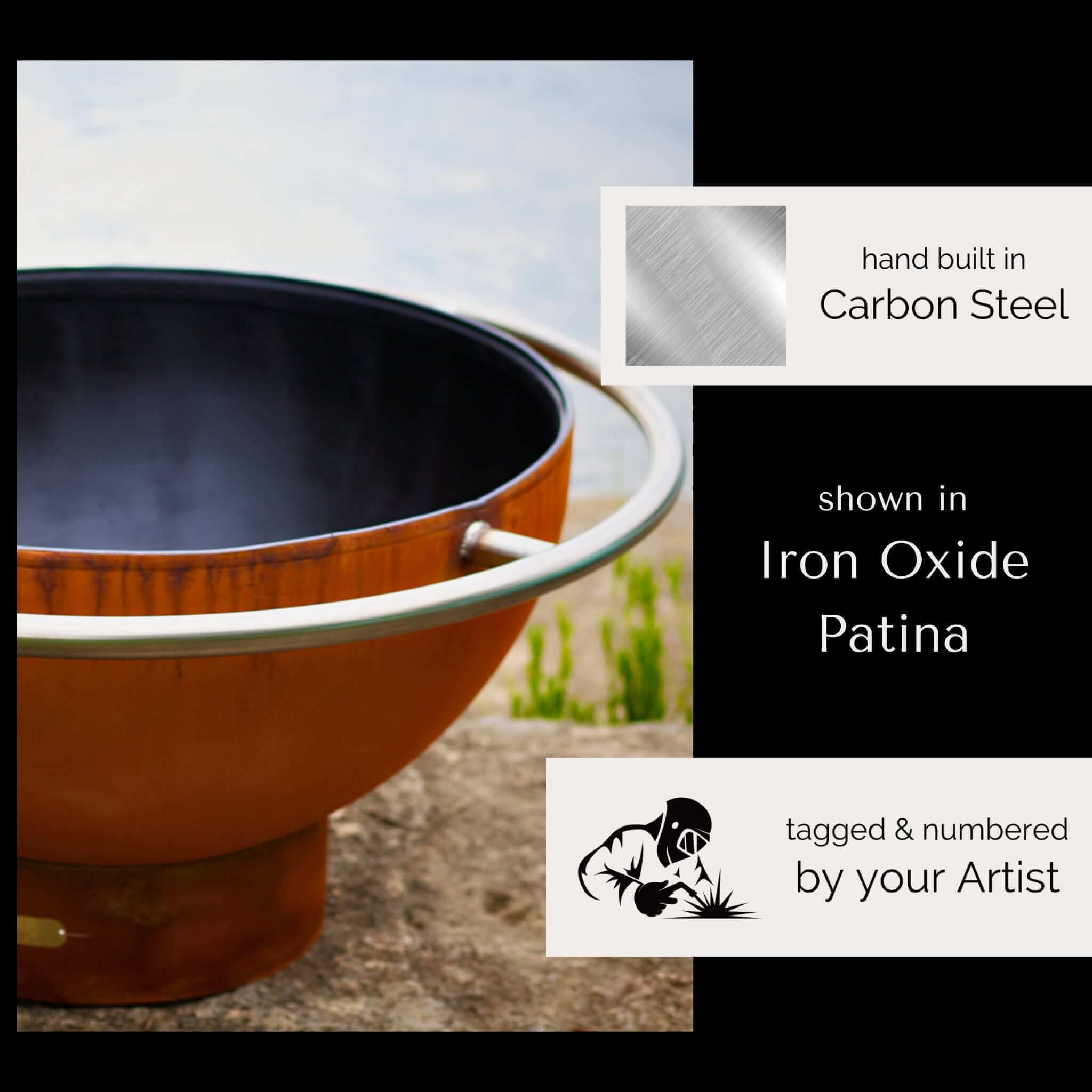 Bella Luna Gas Fire Pit in Steel - Fire Pit Art