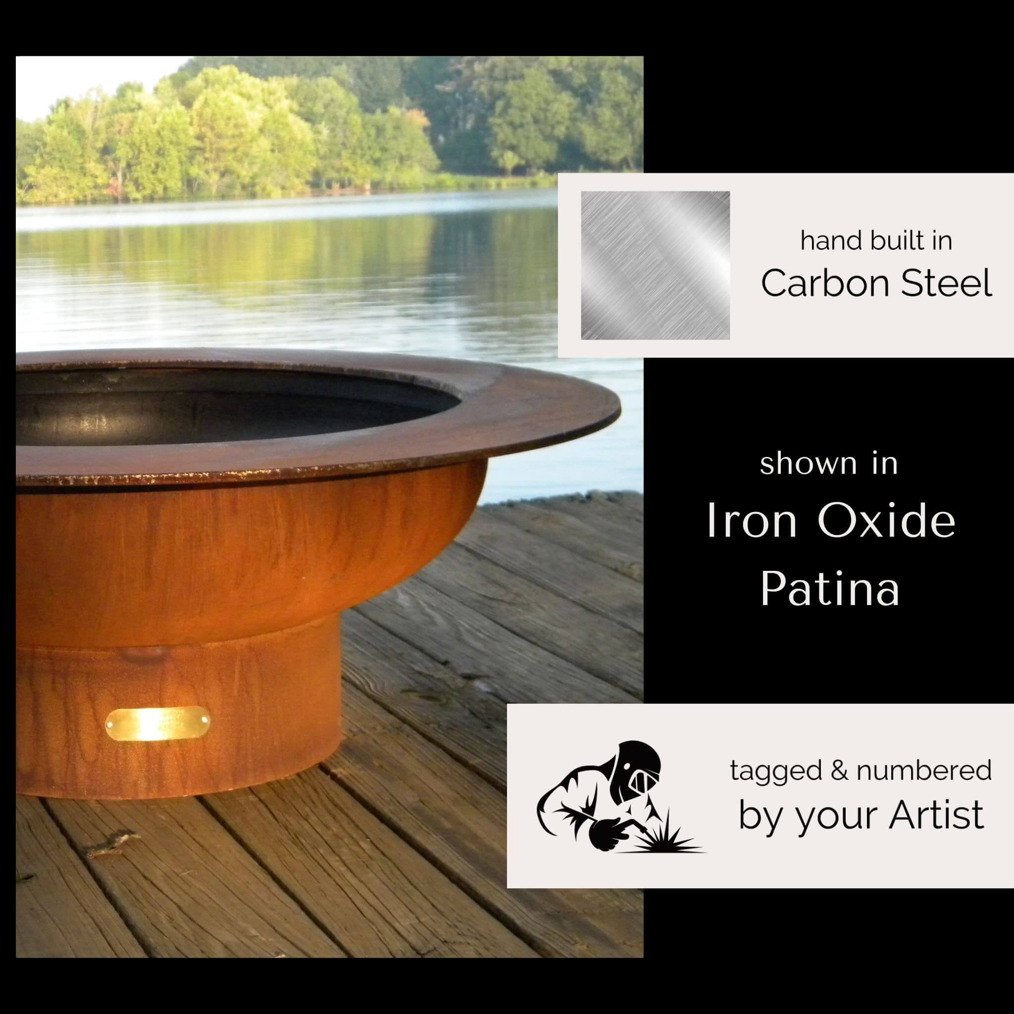 Saturn Wood Burning Fire Pit in Steel - Fire Pit Art