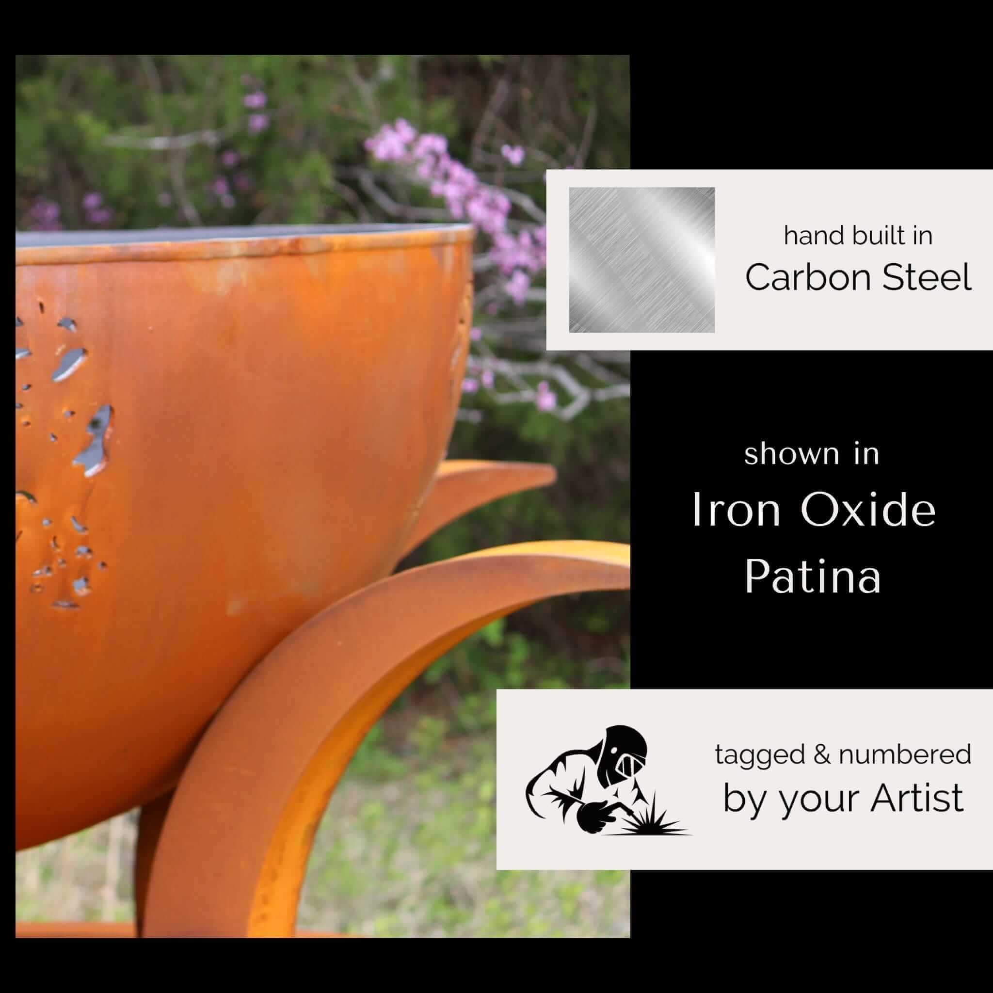 Africa's Big Five Gas Fire Pit in Steel - Fire Pit Art