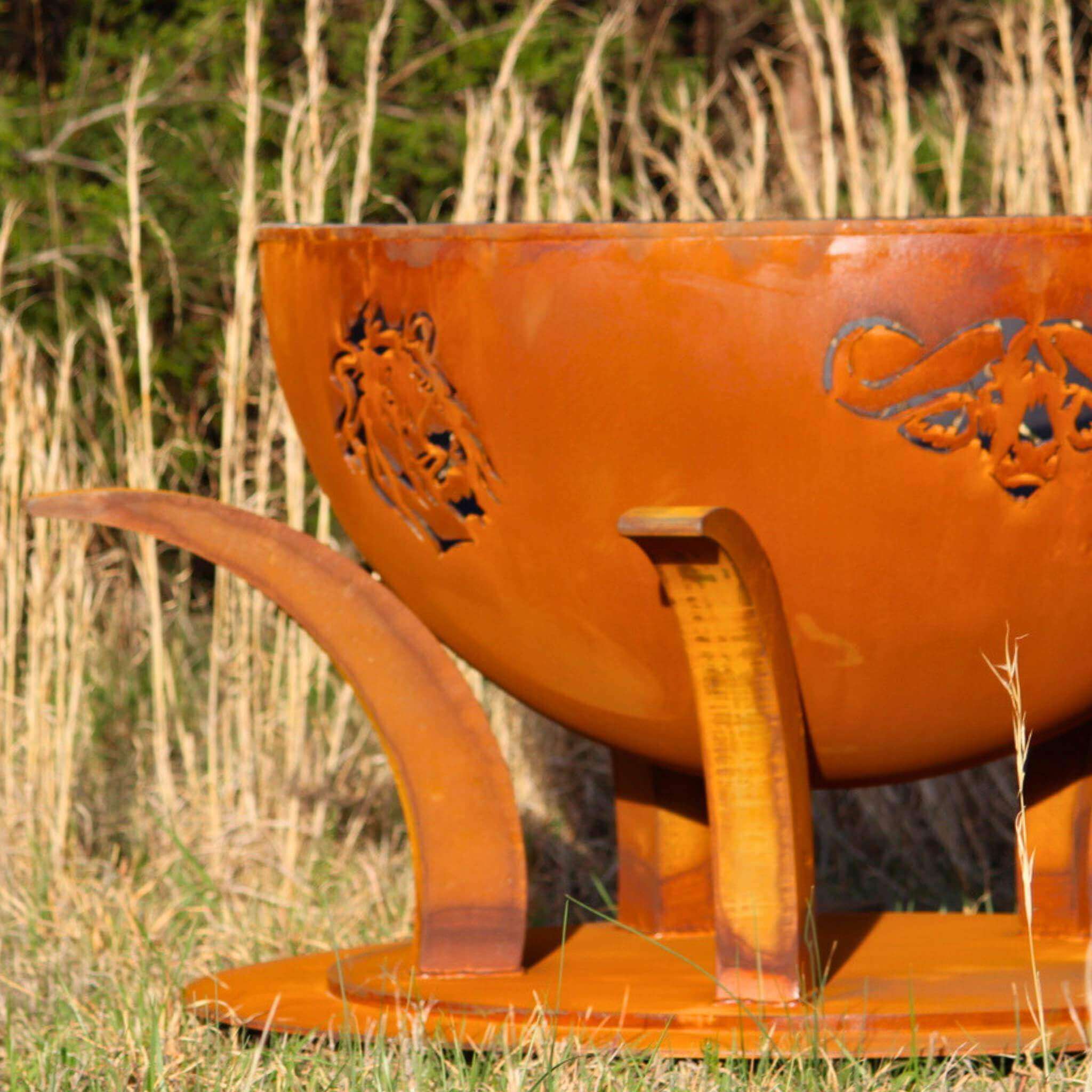 "Africa's Big Five" Wood Burning Fire Pit in Steel - Fire Pit Art