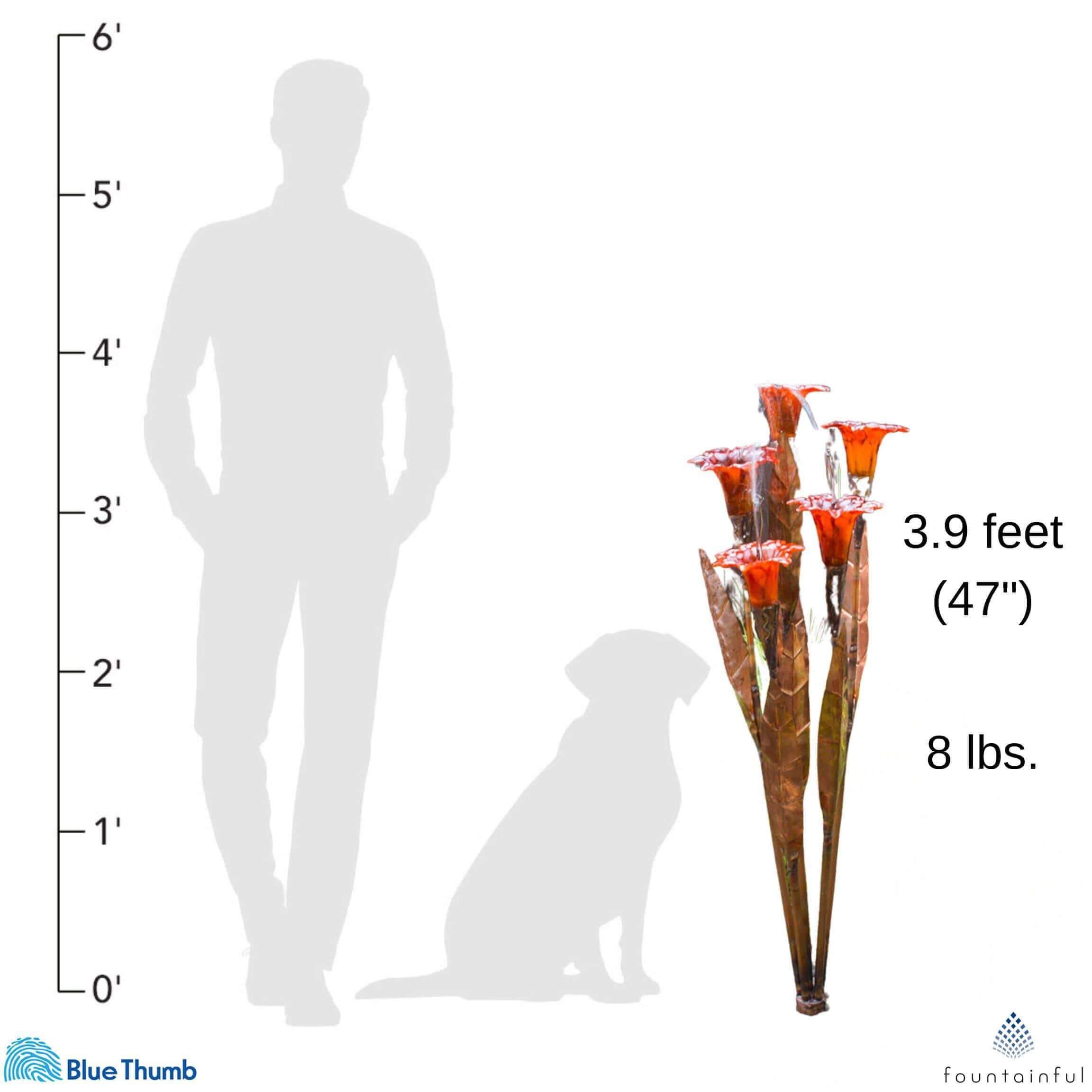 Orange Trumpet Copper & Glass Fountain Kit - Blue Thumb