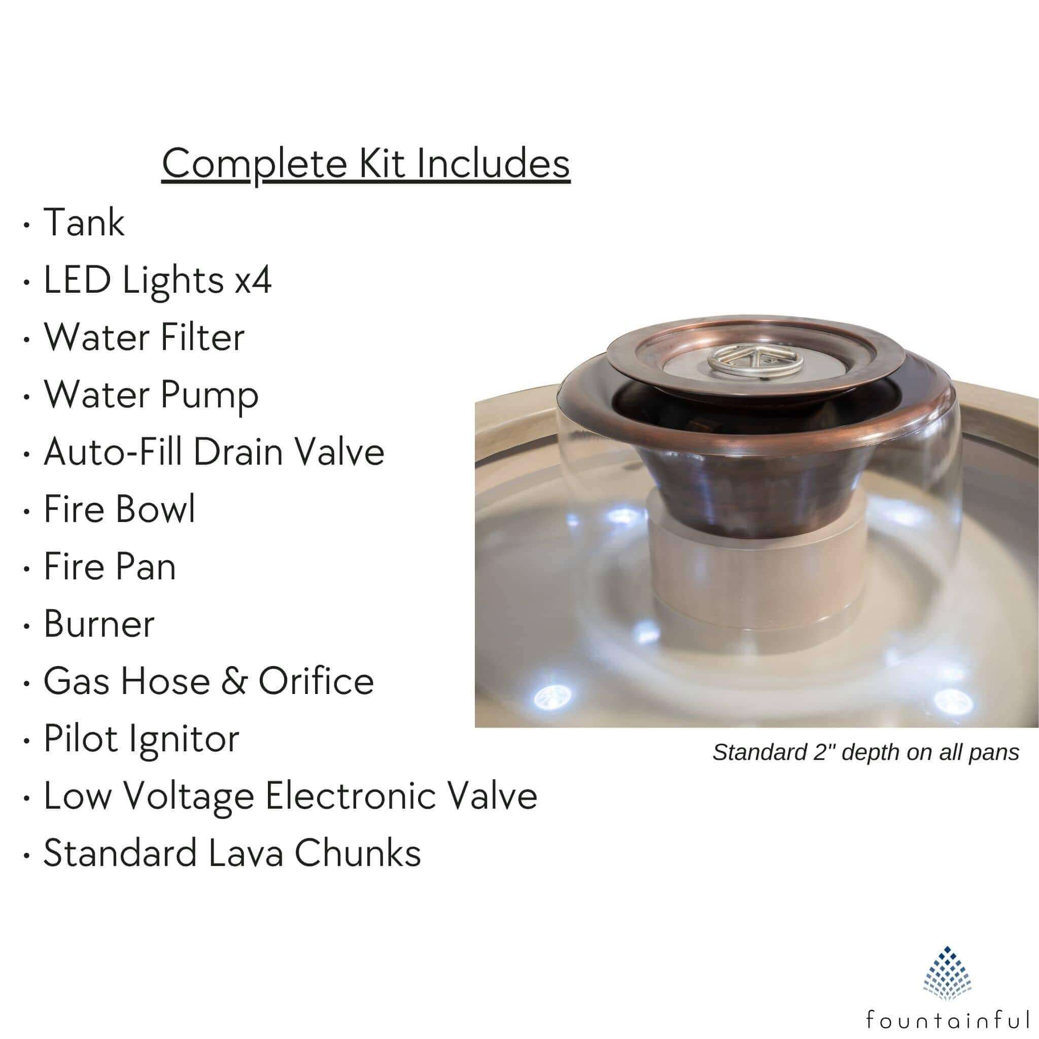 Olympian 360° Spill Round Fire & Water Fountain - Outdoor Plus