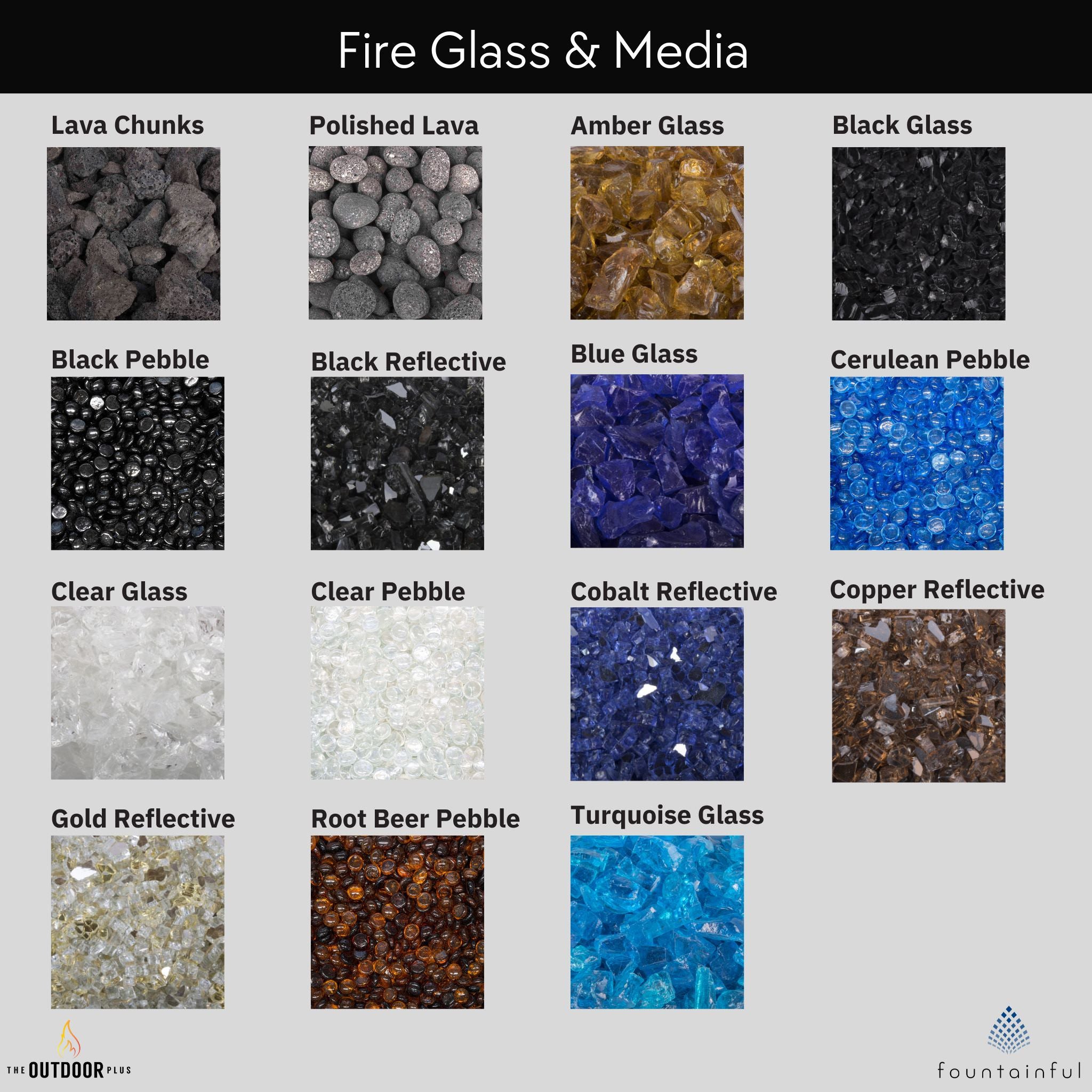 Fire Glass & Media - 25 lbs. - Outdoor Plus