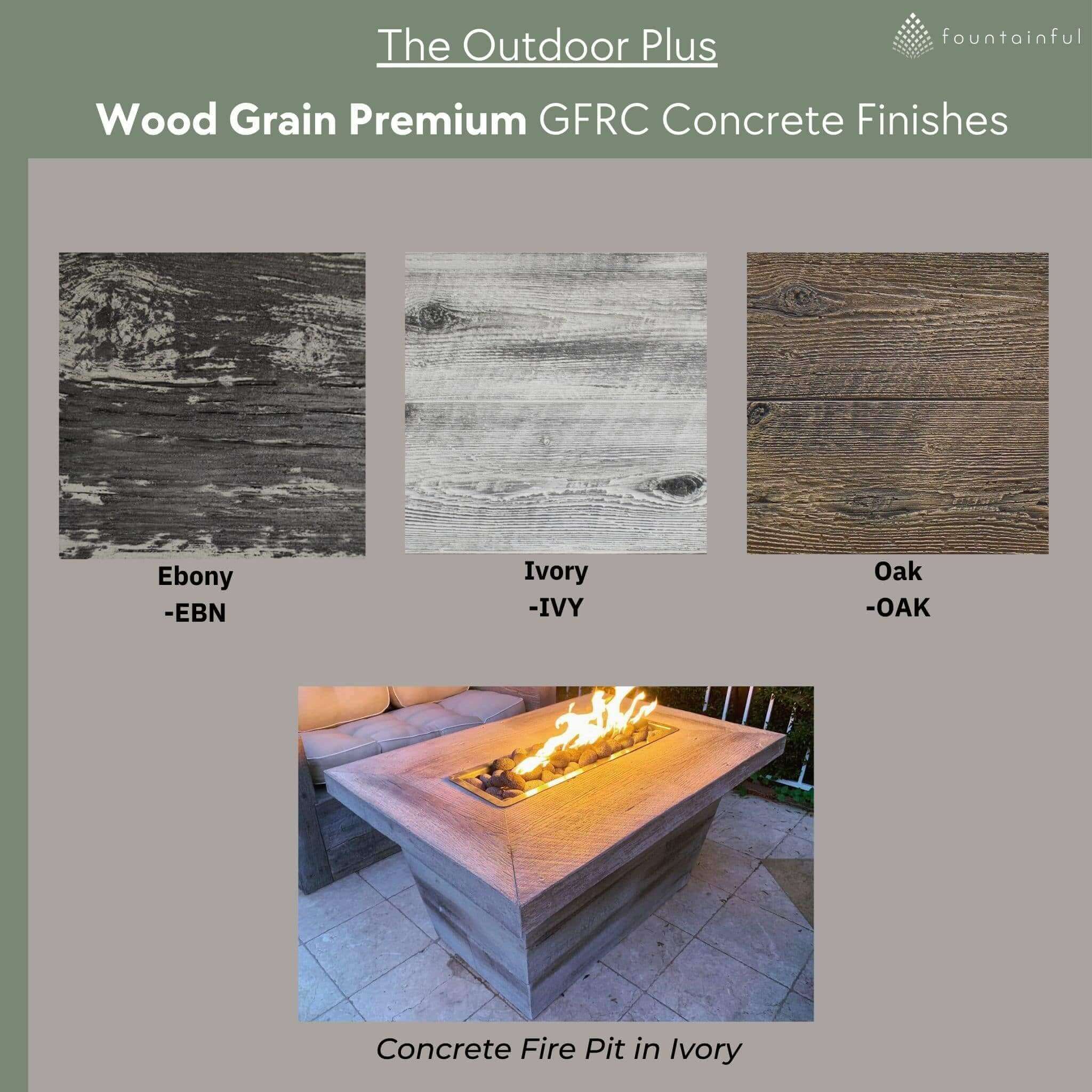 Maya "Woodgrain" Concrete Fire Bowl - The Outdoor Plus