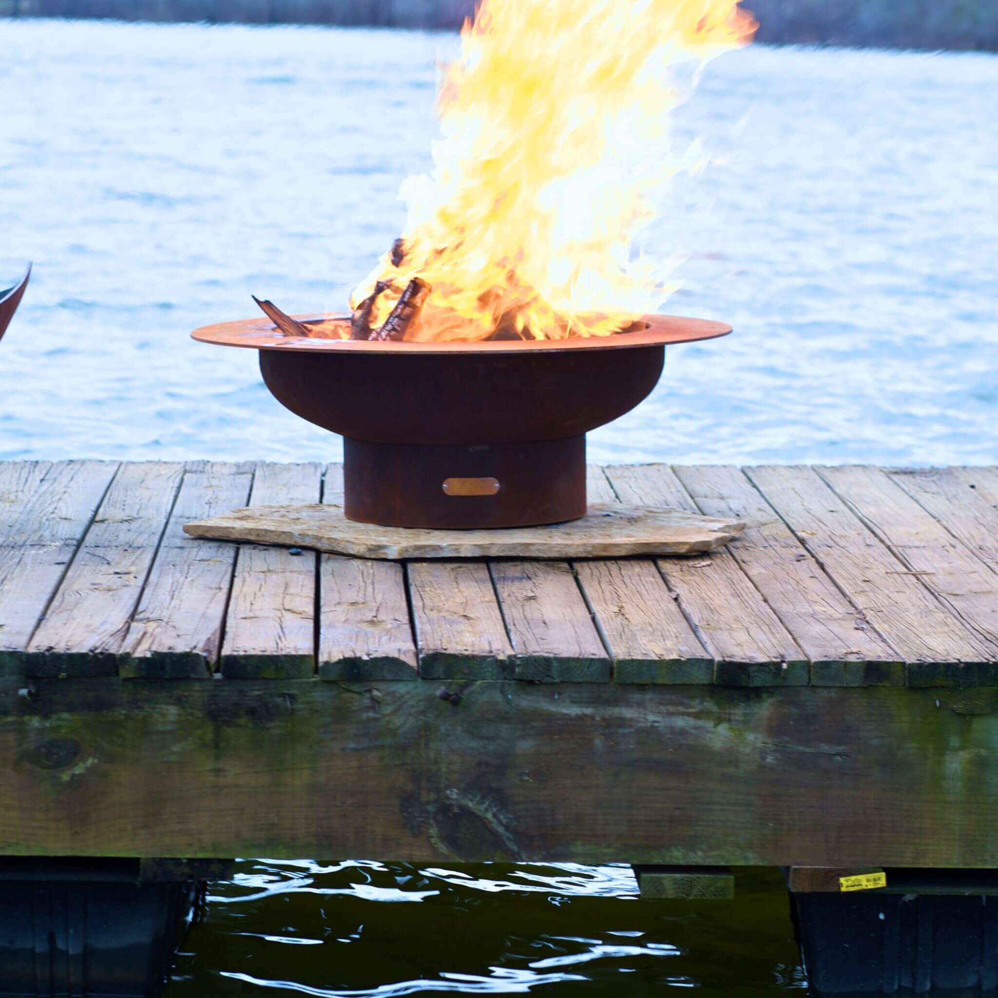 Limestone Fire Pit Base - Crab Orchard Flagstone - Fire Pit Art