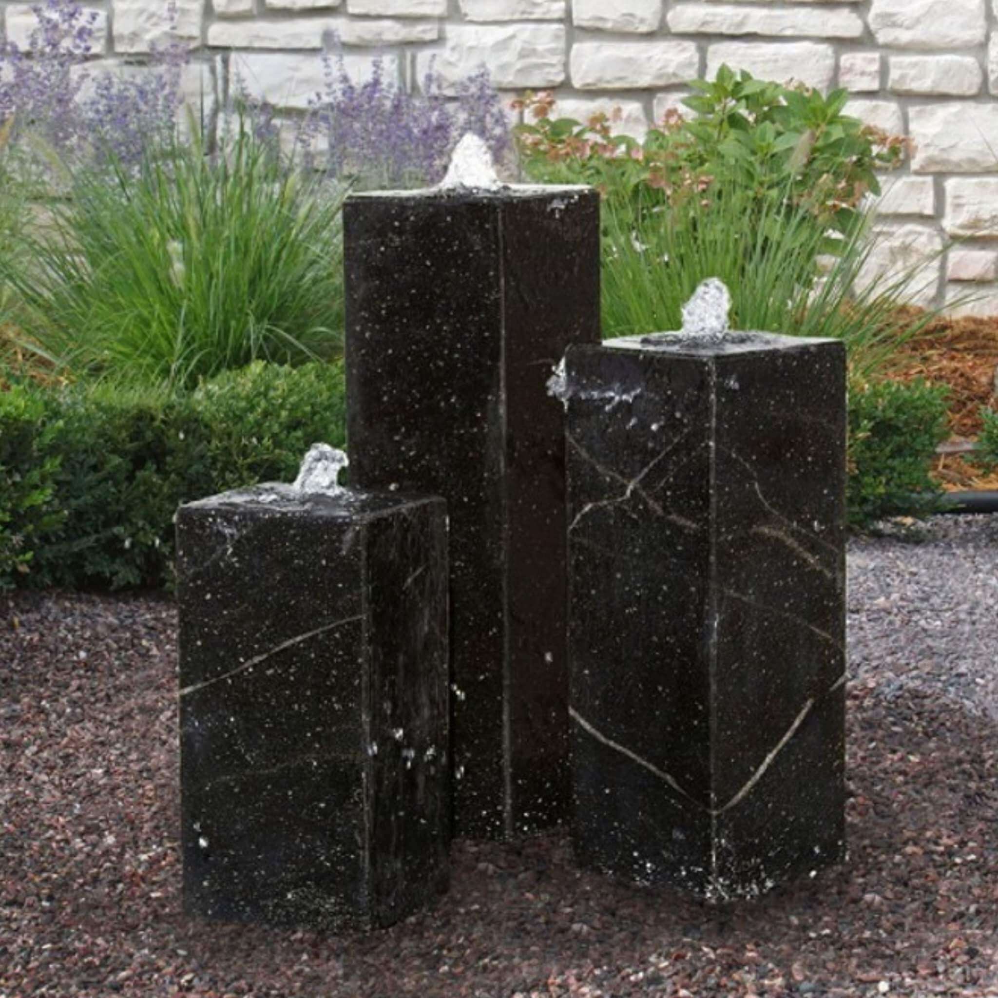 Black Granite 3-Piece Fountain - Complete Kit - Blue Thumb