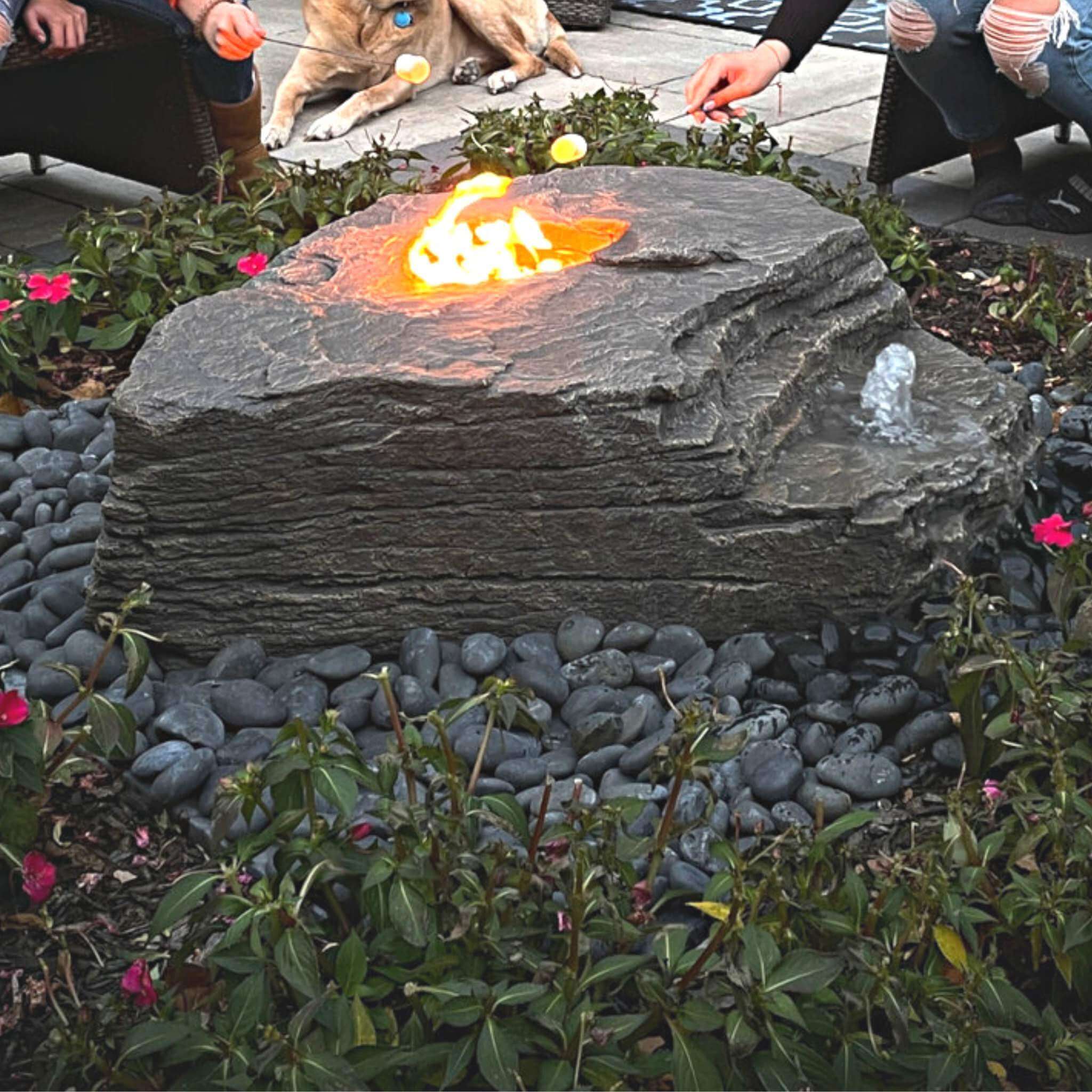 Fire & Water GFRC Boulder Fountain - Complete Kit - Blue Thumb