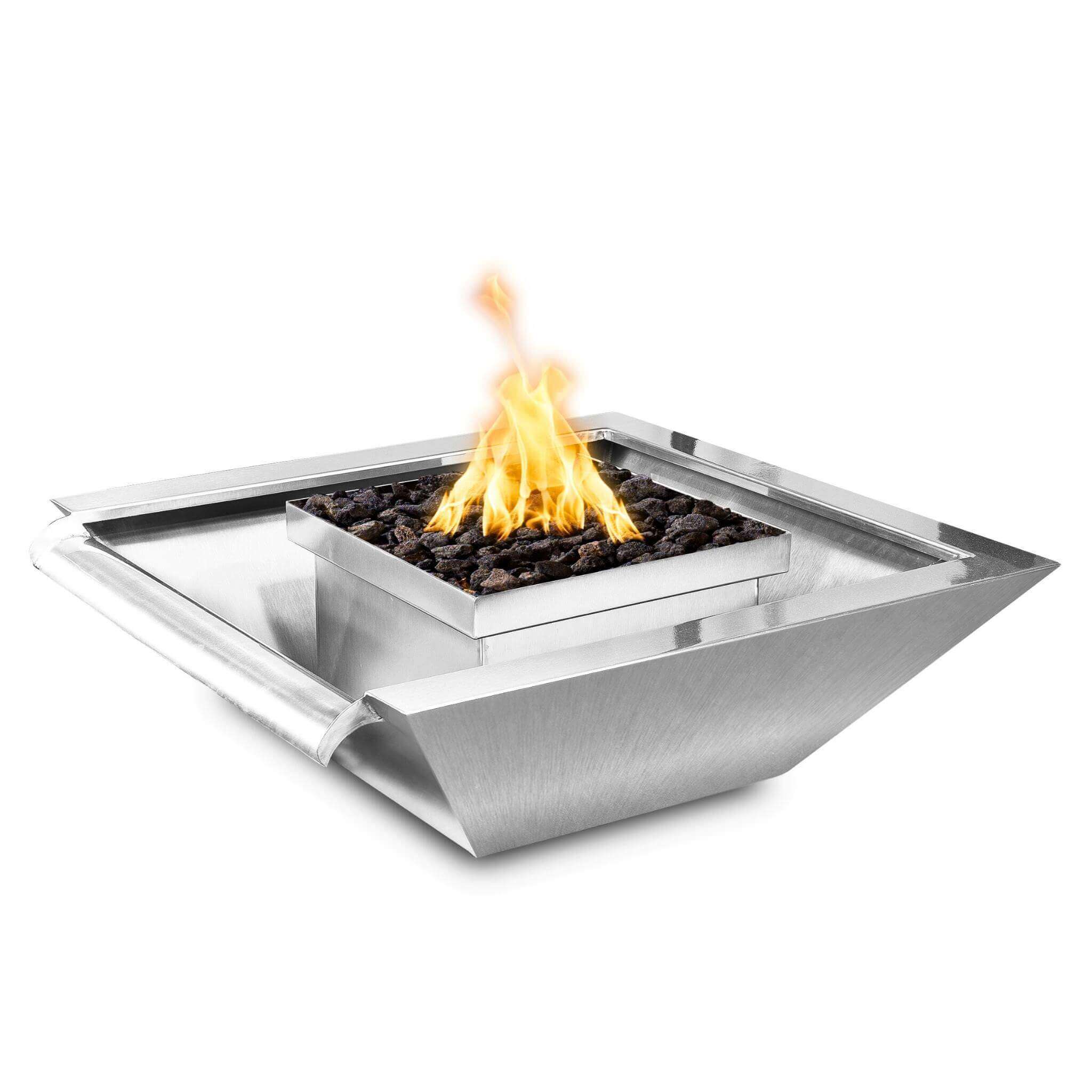 "Maya" Wide Gravity Spill Stainless Steel Fire & Water Bowl - The Outdoor Plus