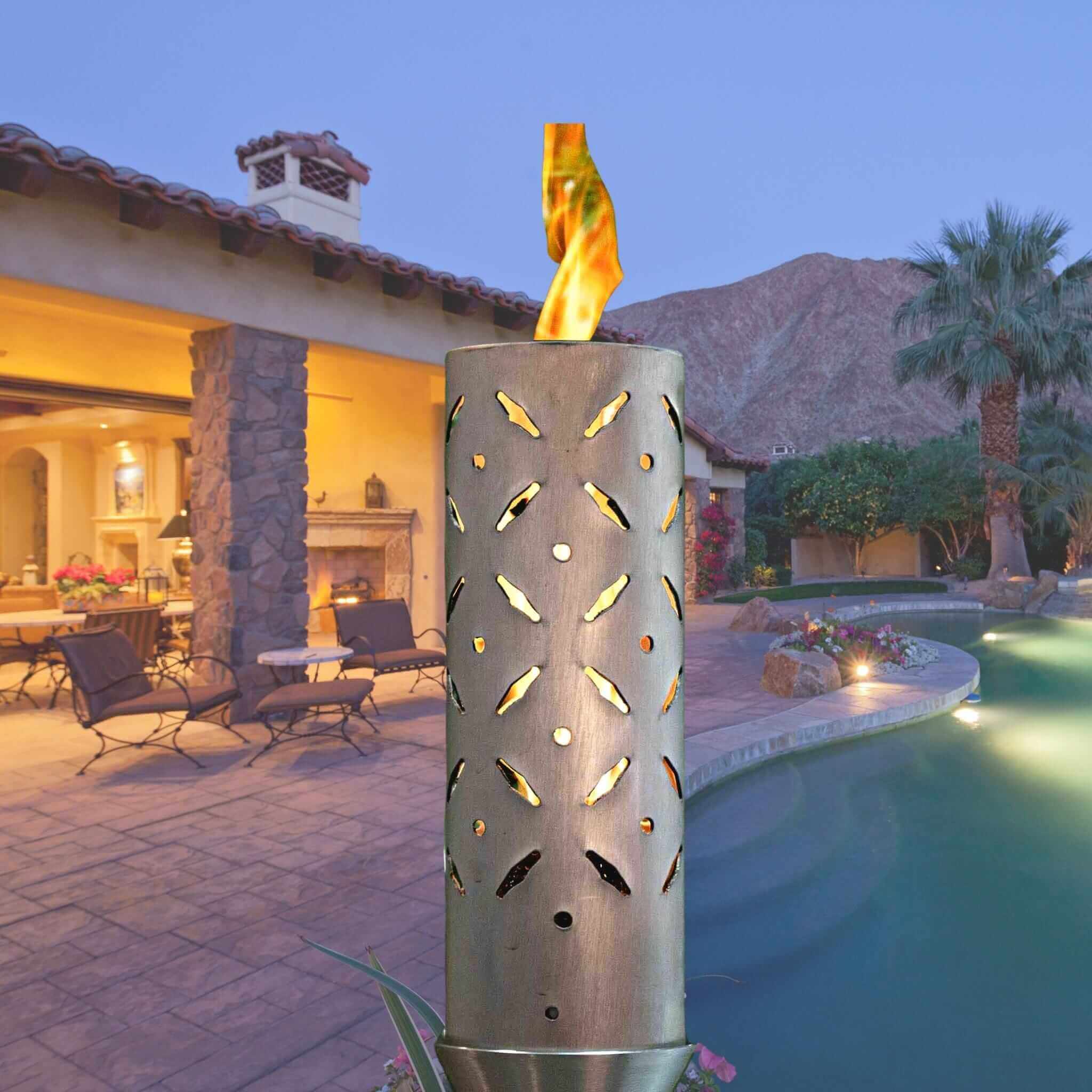 Diamond Plate Fire Torch COMPLETE KIT - Stainless Steel - The Outdoor Plus