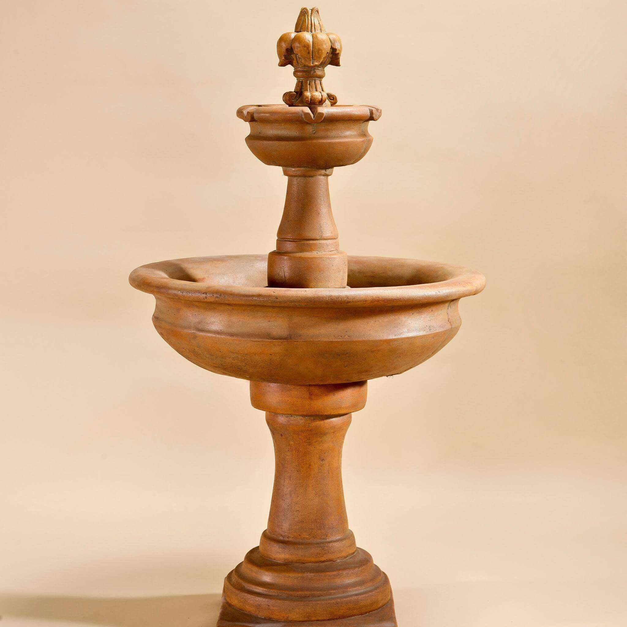 Fleur De Lis 2-Tier Concrete Fountain - Giannini #1663