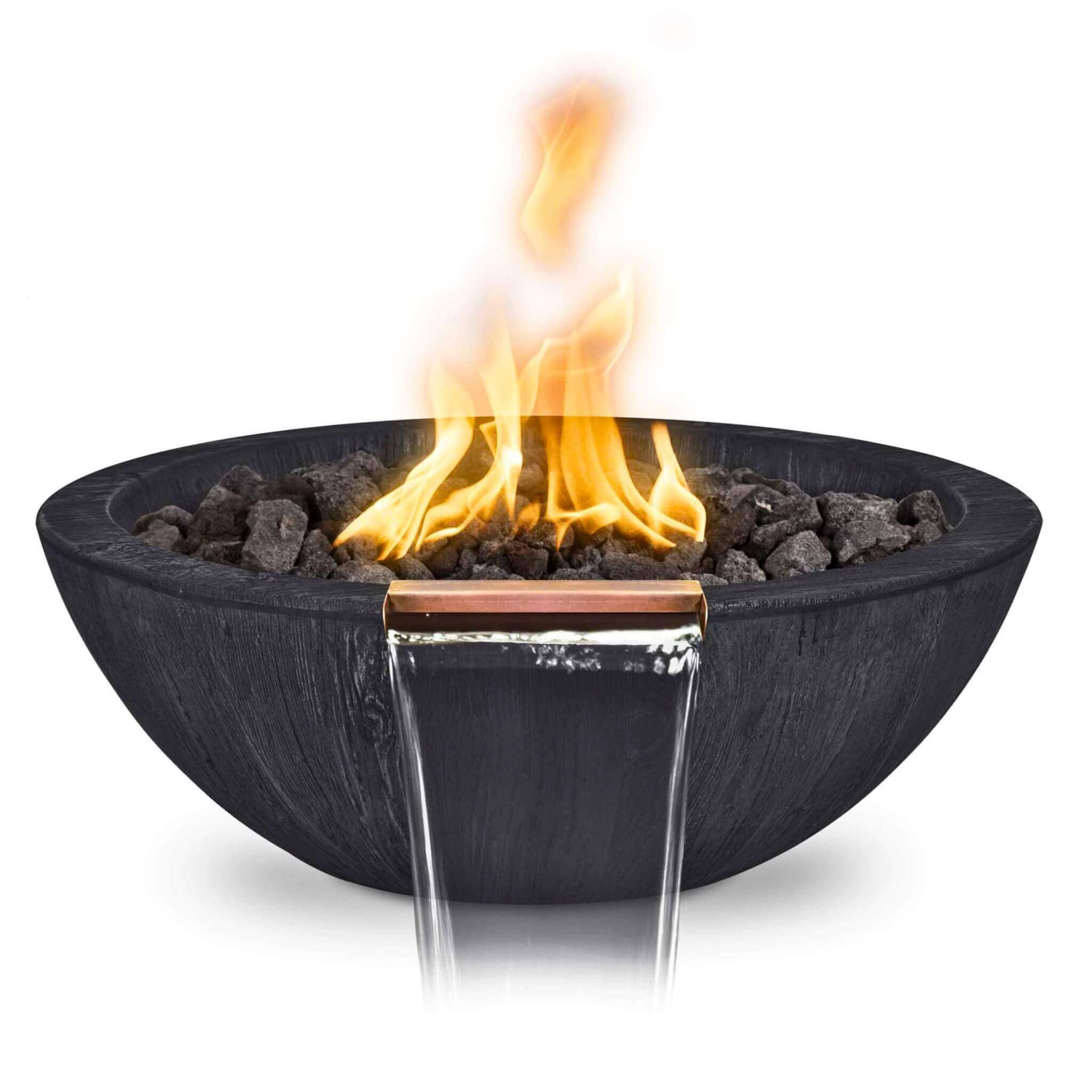 "Sedona" Wood Grain Concrete Fire & Water Bowl - The Outdoor Plus