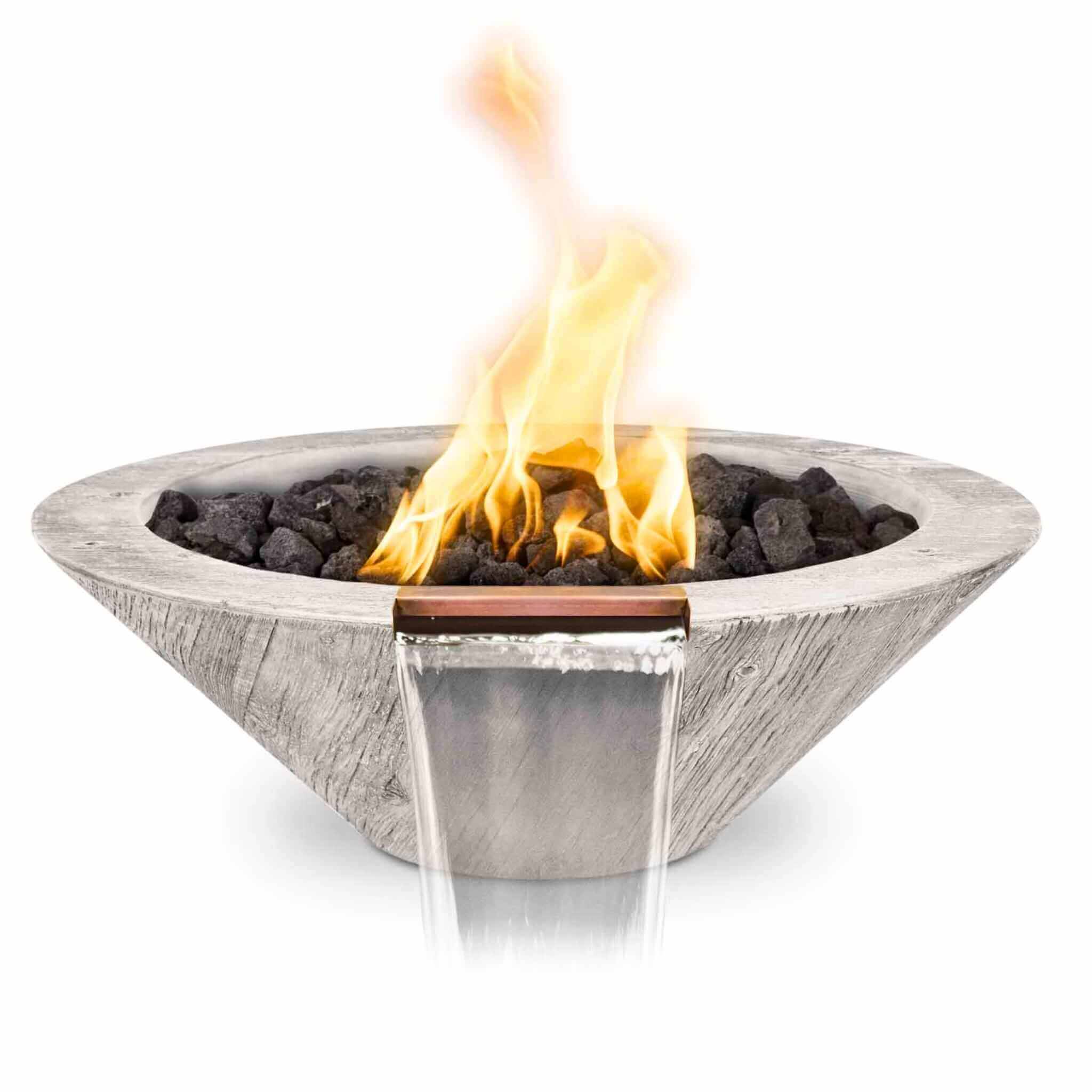 "Cazo" Wood Grain Concrete Fire & Water Bowl - The Outdoor Plus