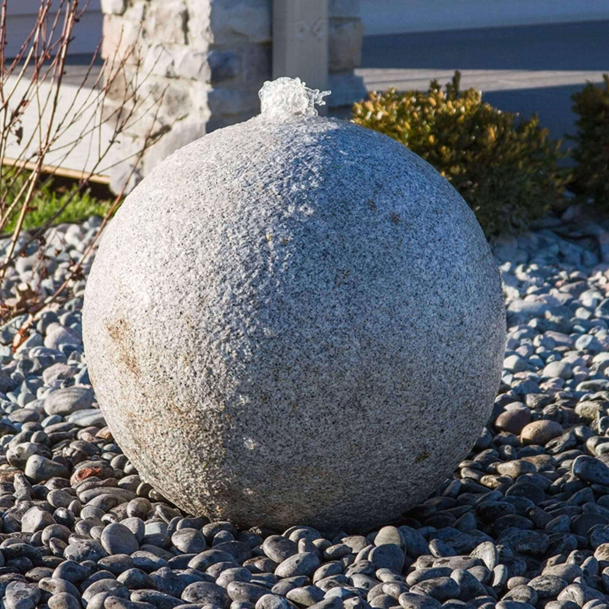 Hammered Granite Sphere Fountain - Complete Kit - Blue Thumb
