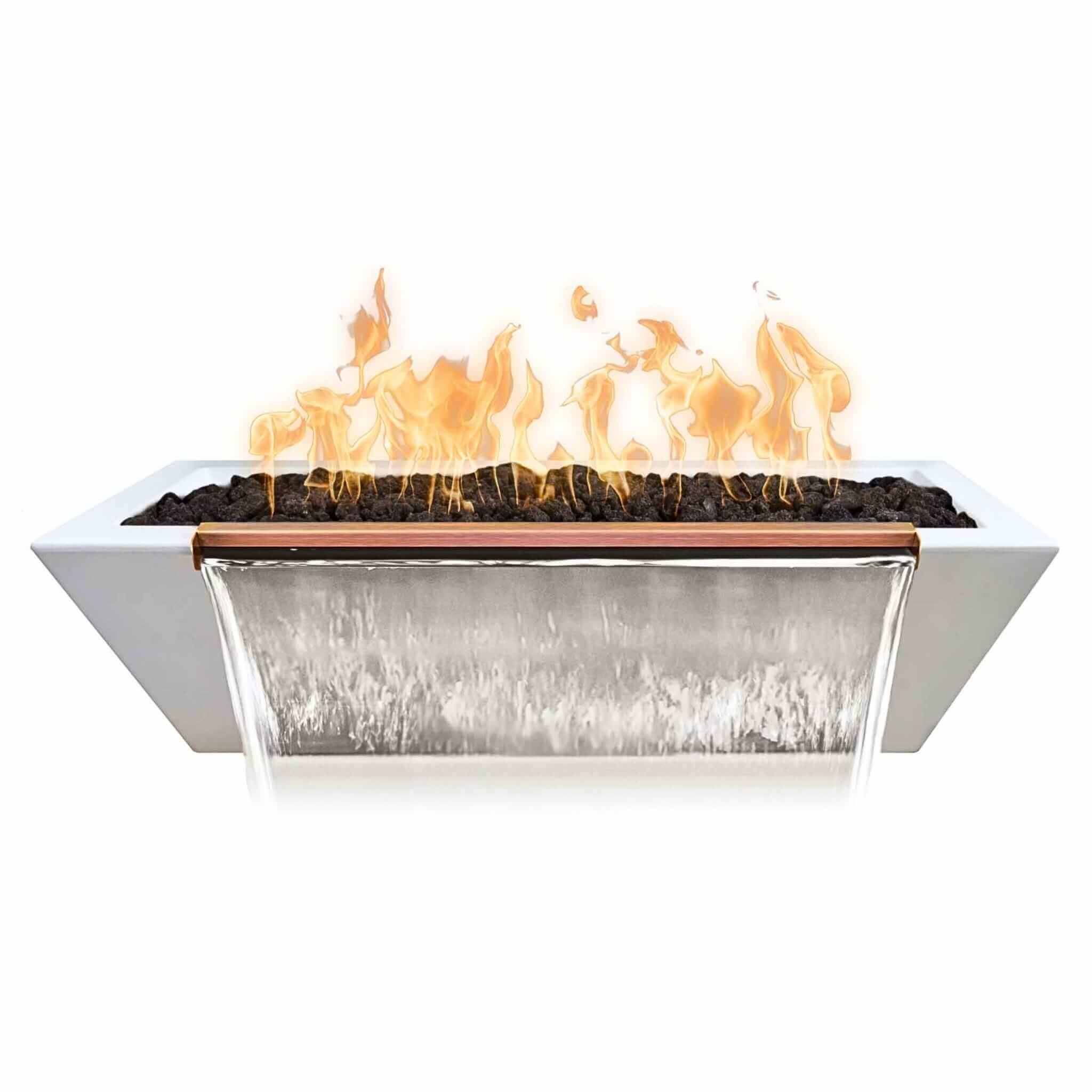 "Maya" Linear Concrete Fire & Water Bowl - The Outdoor Plus