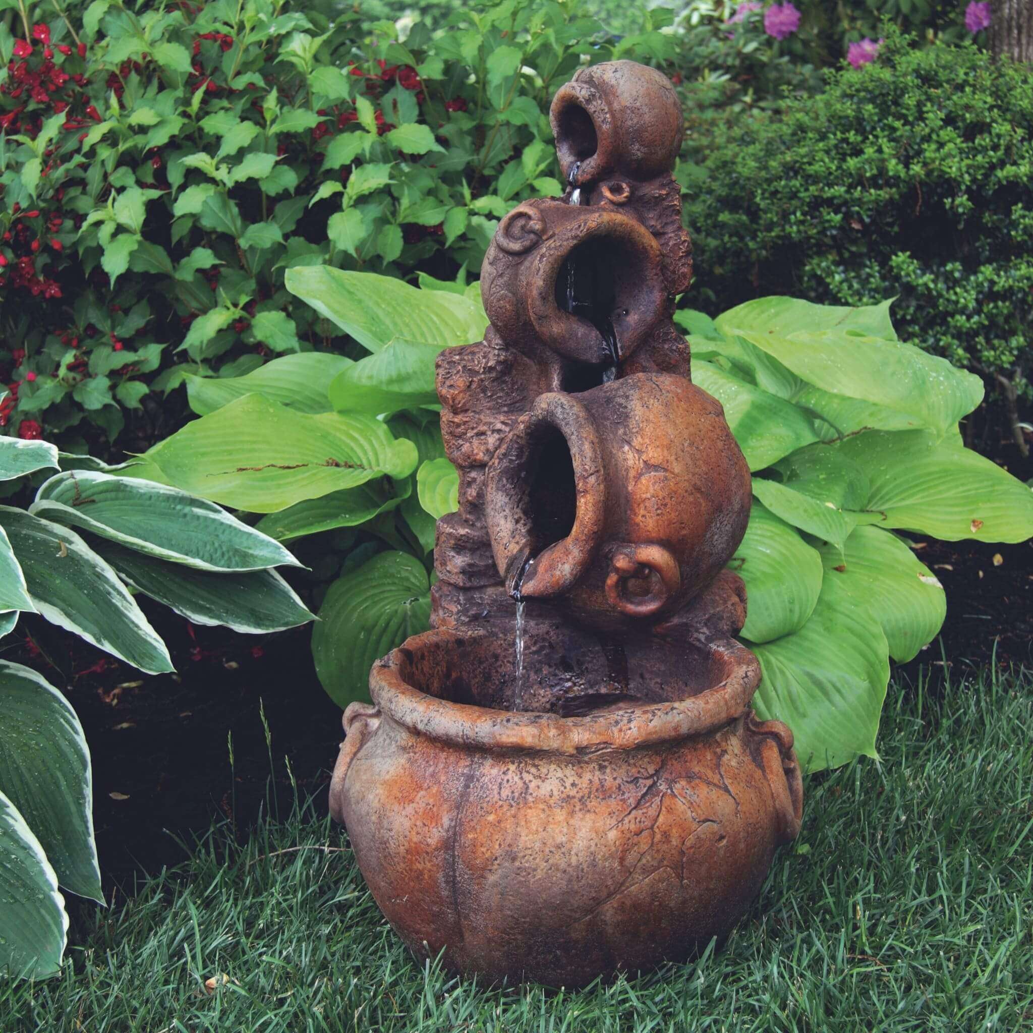 Spilling Urn Concrete Fountain - Massarellis #3759
