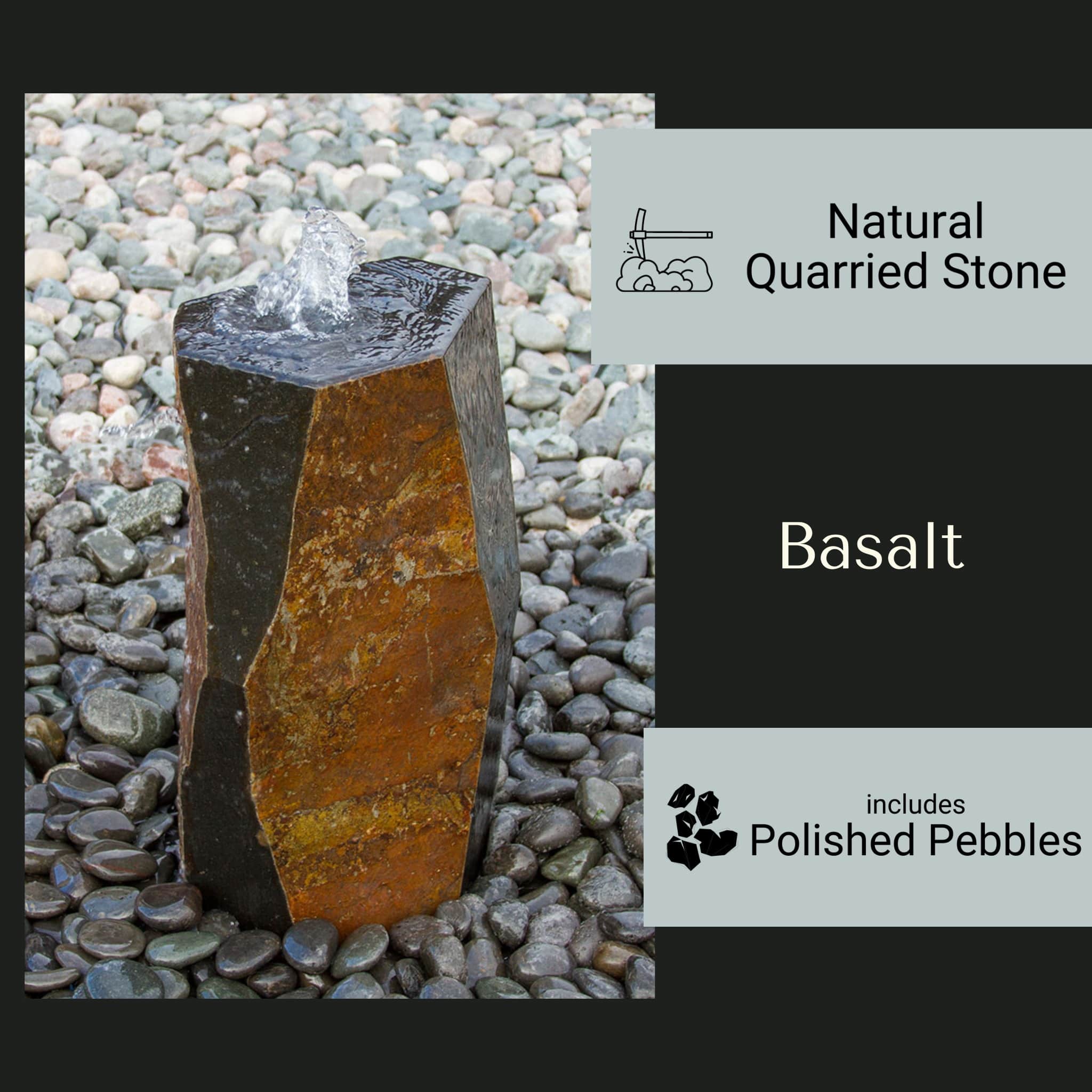 Basalt Column Fountain "Kazan" - Complete Kit - Blue Thumb
