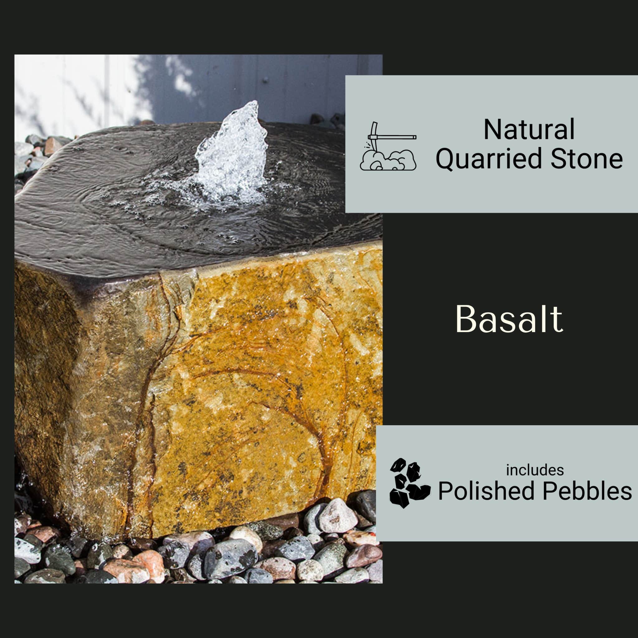 Basalt Block Fountain "Keki" - Complete Kit - Blue Thumb