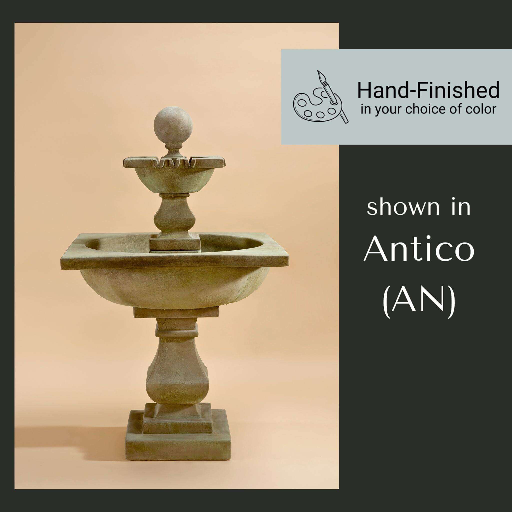 Solara 2-Tier Concrete Fountain - Giannini #1668