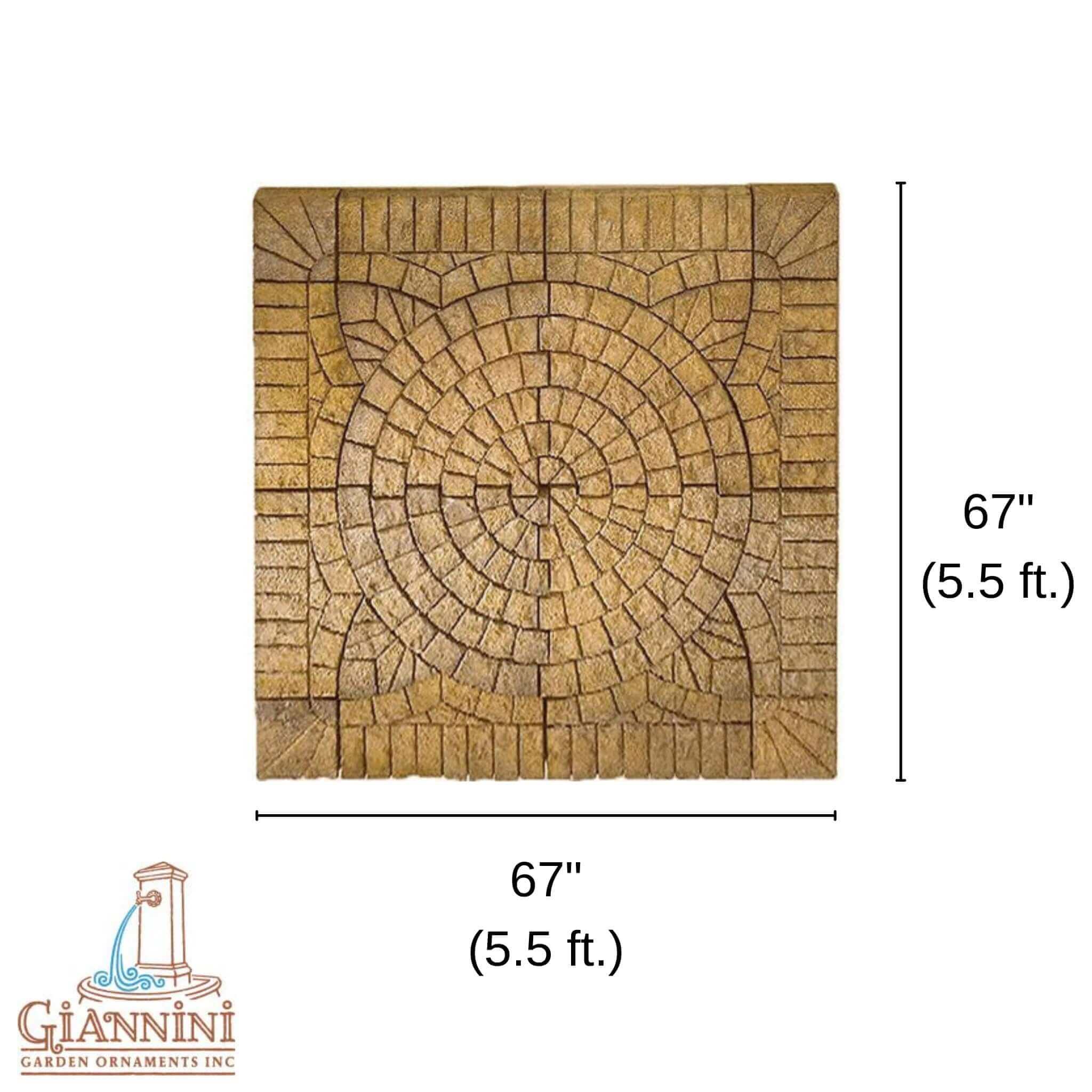 Square Cobblestone Concrete Foundation for Fountain 67" - Giannini #901