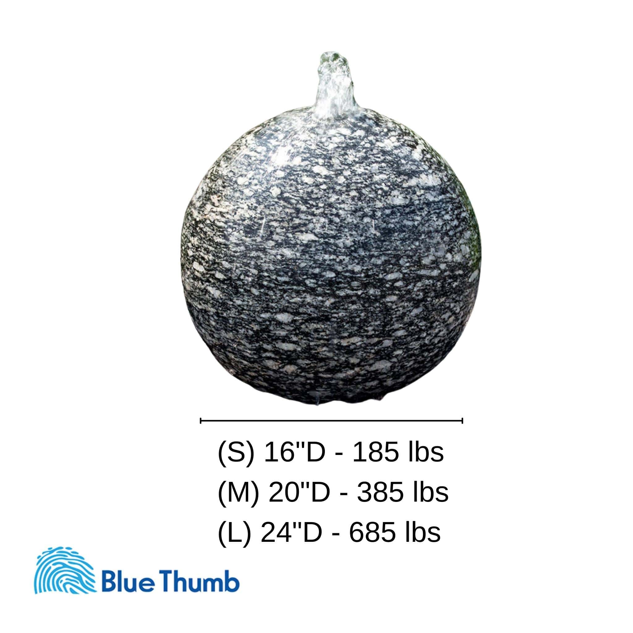 Speckled Granite Sphere Fountain - Complete Kit - Blue Thumb