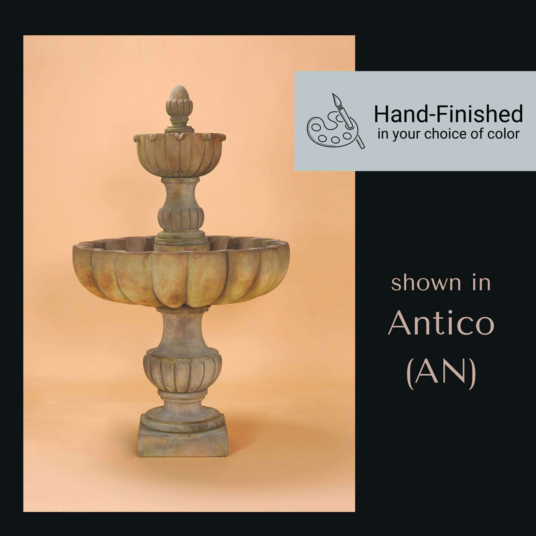 Urbino Grande 2-Tier Concrete Fountain - Giannini #1290