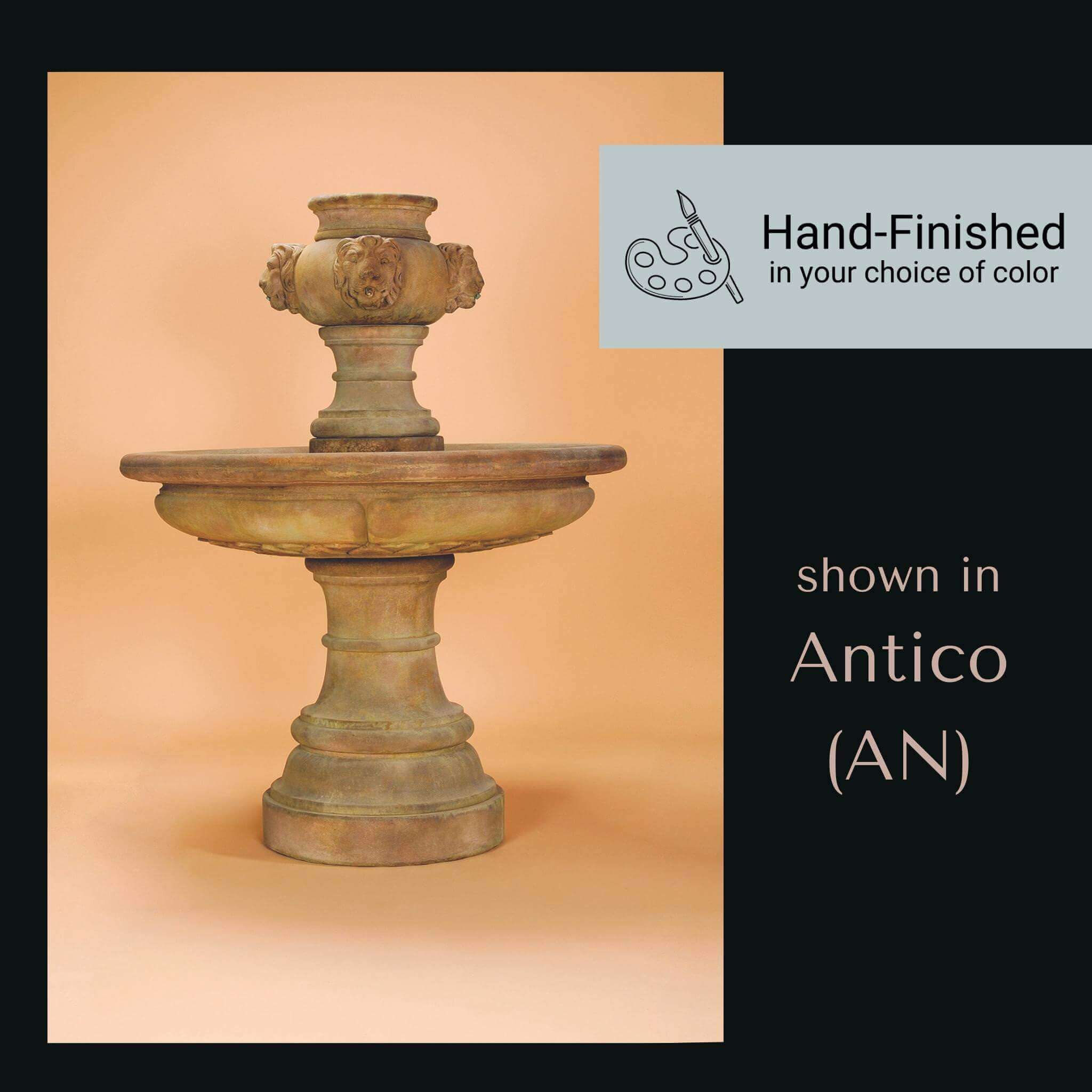 Madrid Lion Concrete Fountain - Giannini #1297