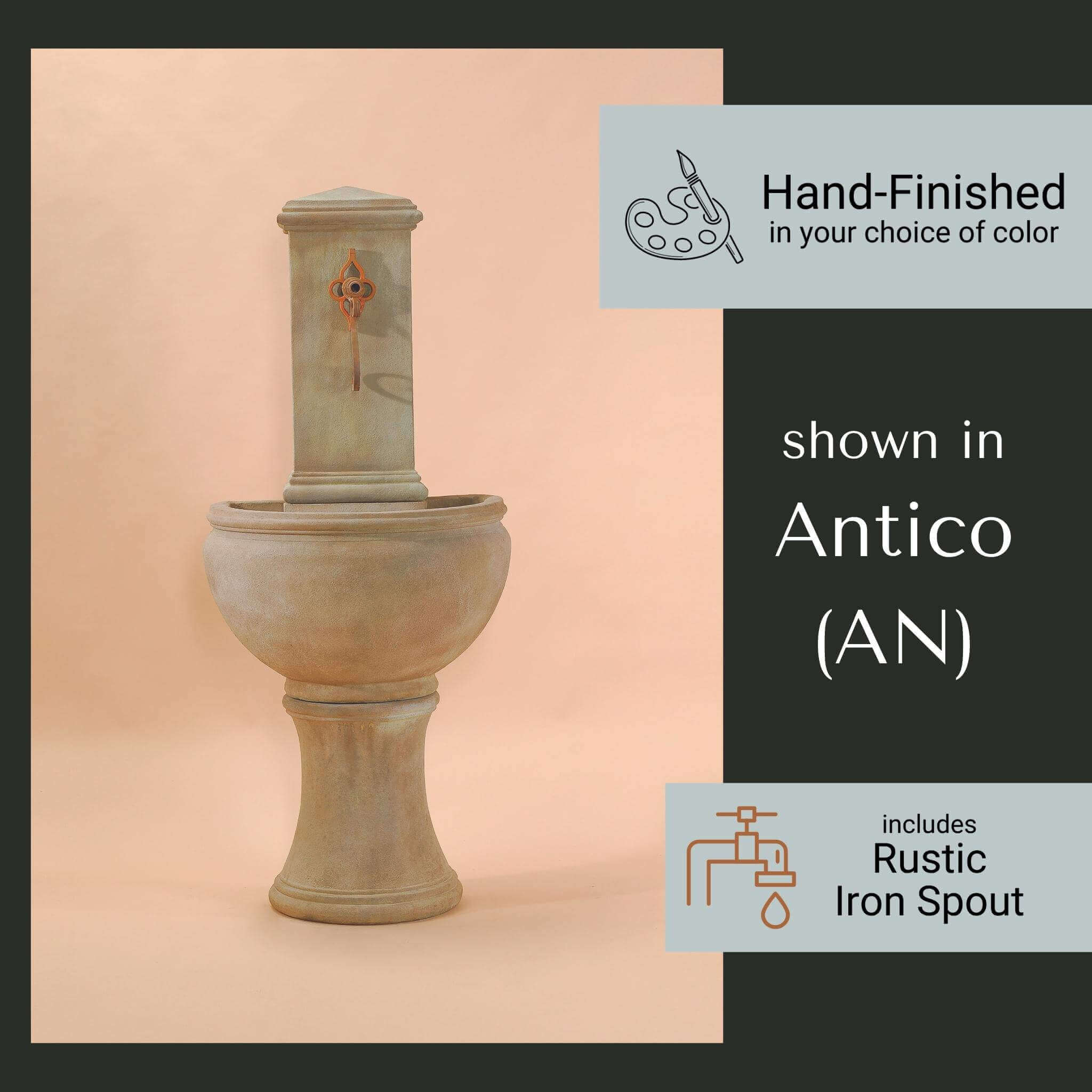 Modena Concrete Wall Fountain - Giannini #1566