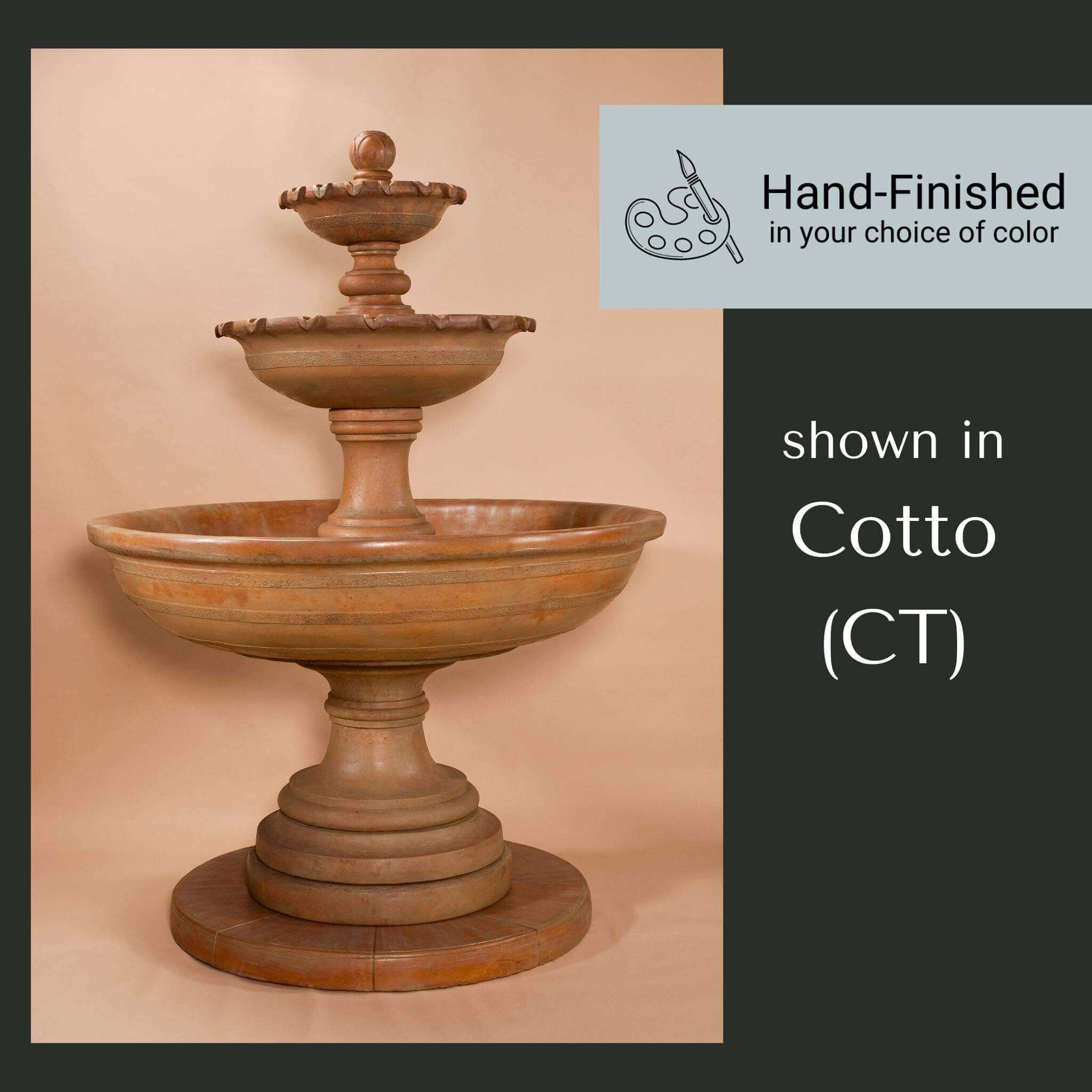 Porta Elisa 3-Tier Concrete Fountain - Giannini #1615