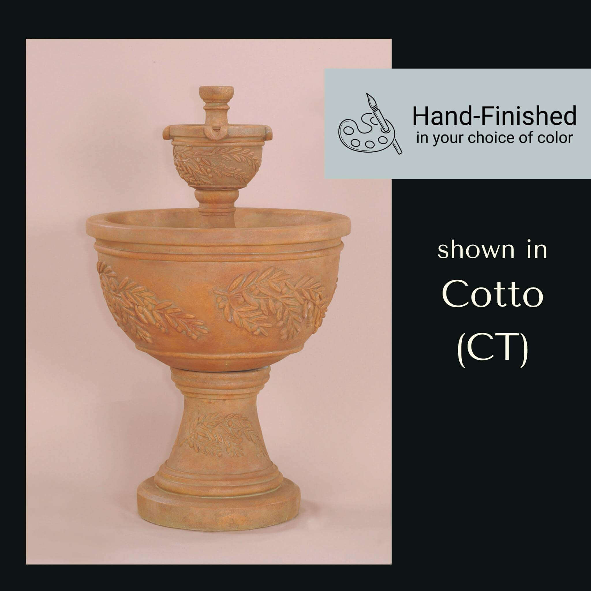 Oliva 2-Tier Concrete Fountain - Giannini #1129