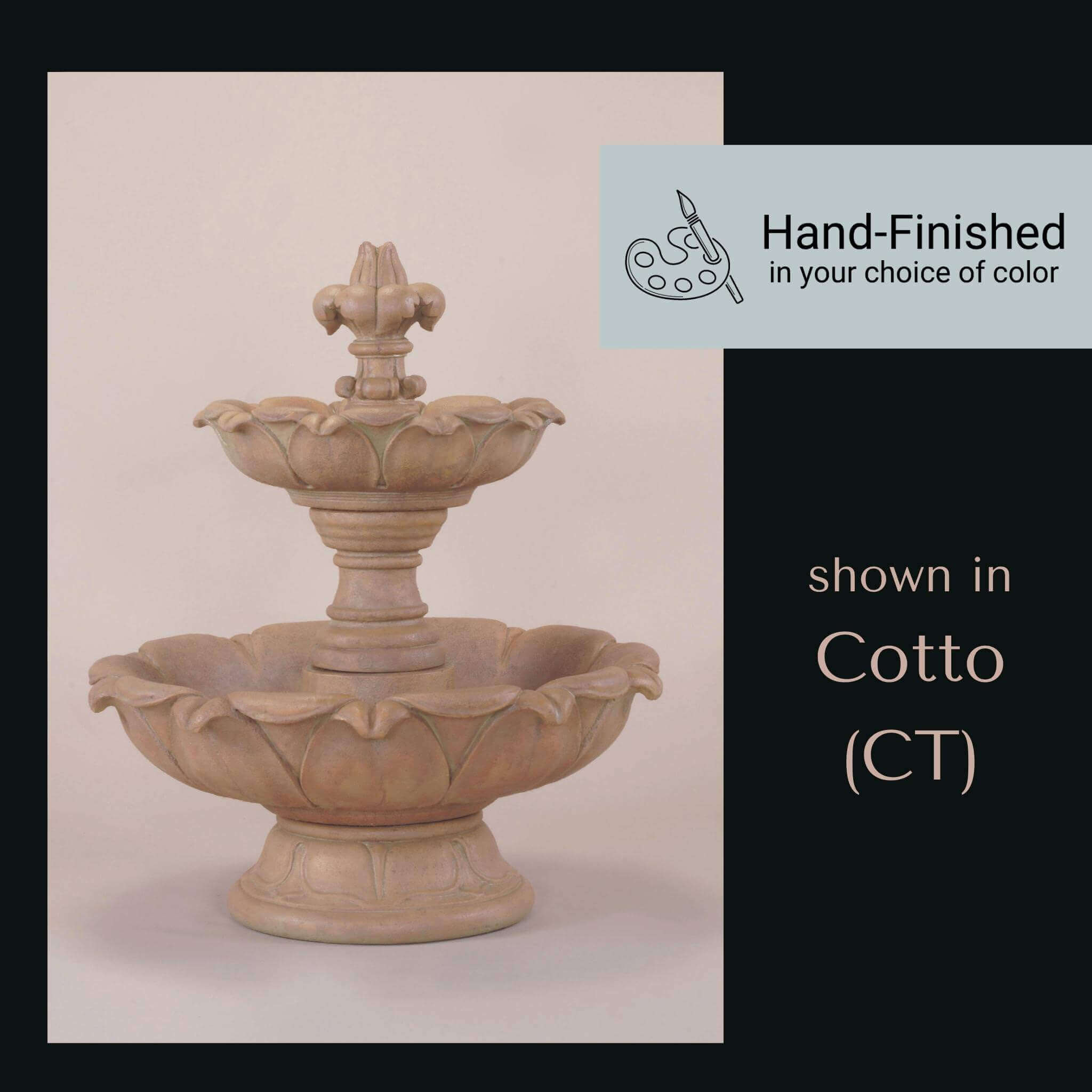 Gardenia SHORT 2-Tier Concrete Fountain - Giannini #1232