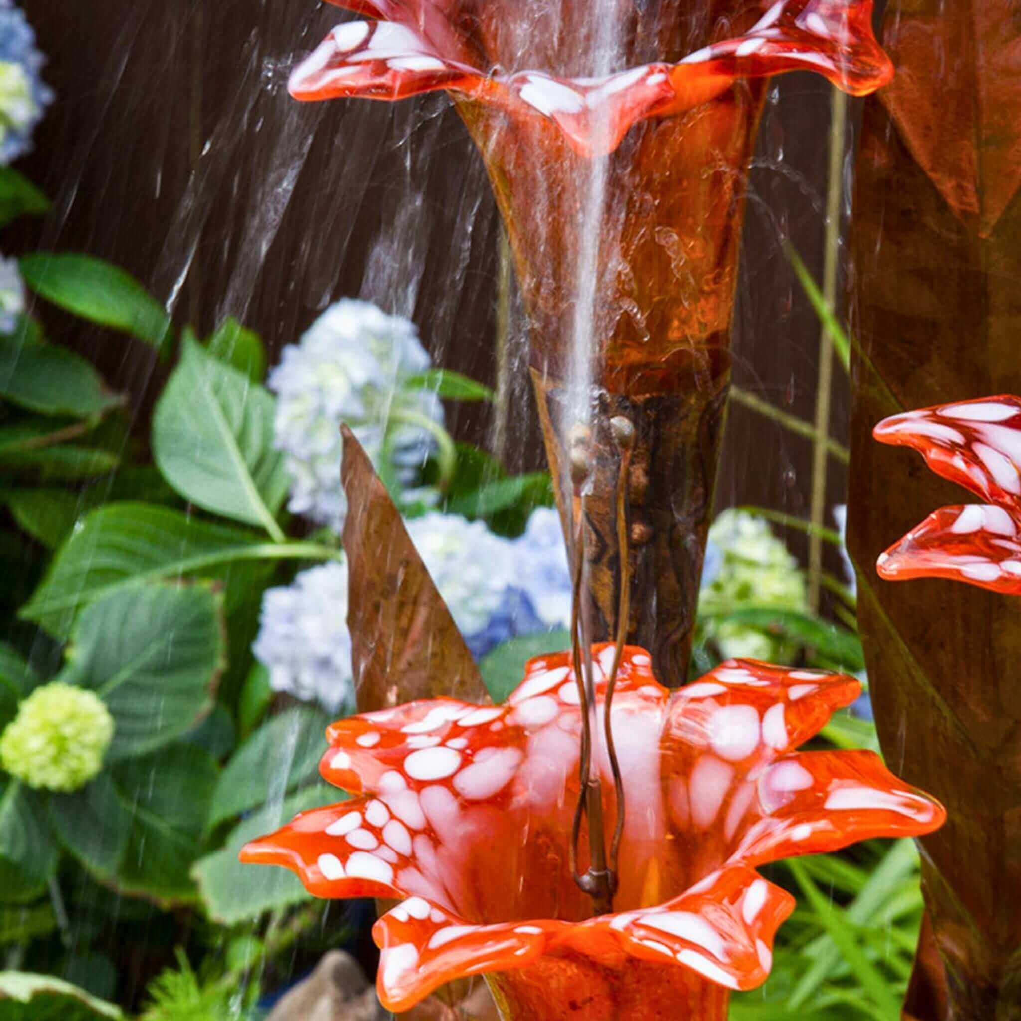 Orange Trumpet Copper & Glass Fountain Kit - Blue Thumb