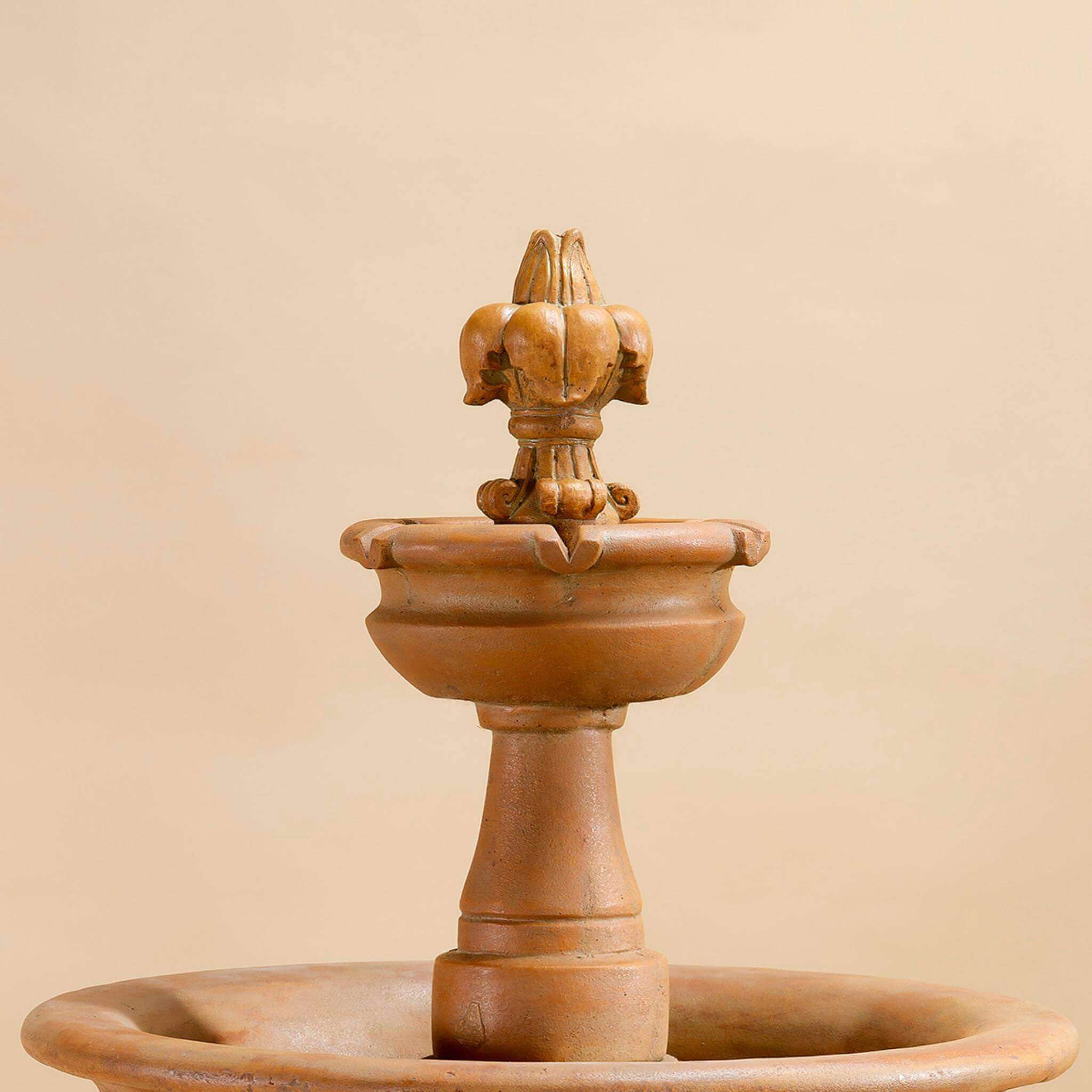 Fleur De Lis 2-Tier Concrete Fountain - Giannini #1663